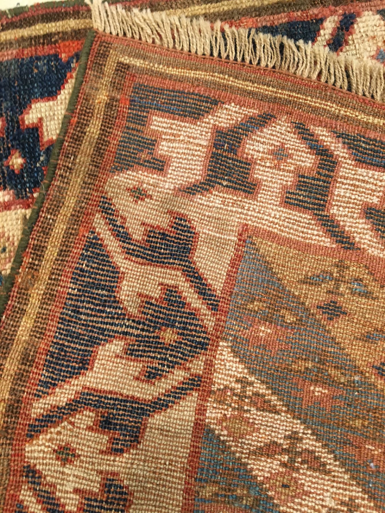 Detail f: Früher Kurdischer "Streifenteppich" antik, Anatolia/Turkey , um 1800, Wolle geknüpft auf Wolle. Seltener Kurdenteppich mit sehr früher ...