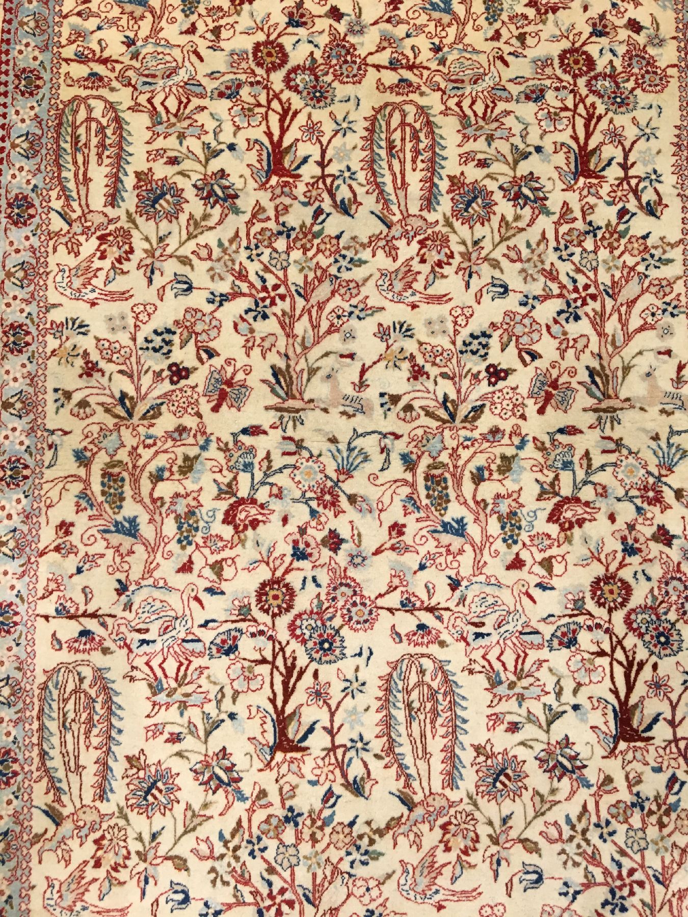 Detail c: Feiner Nain Tudeschk alt, Zentralpersien, um 1930/1940, Korkwolle geknüpft auf Baumwolle. Feiner Nain aus der Wüsten-Region Tudeschk mit ...