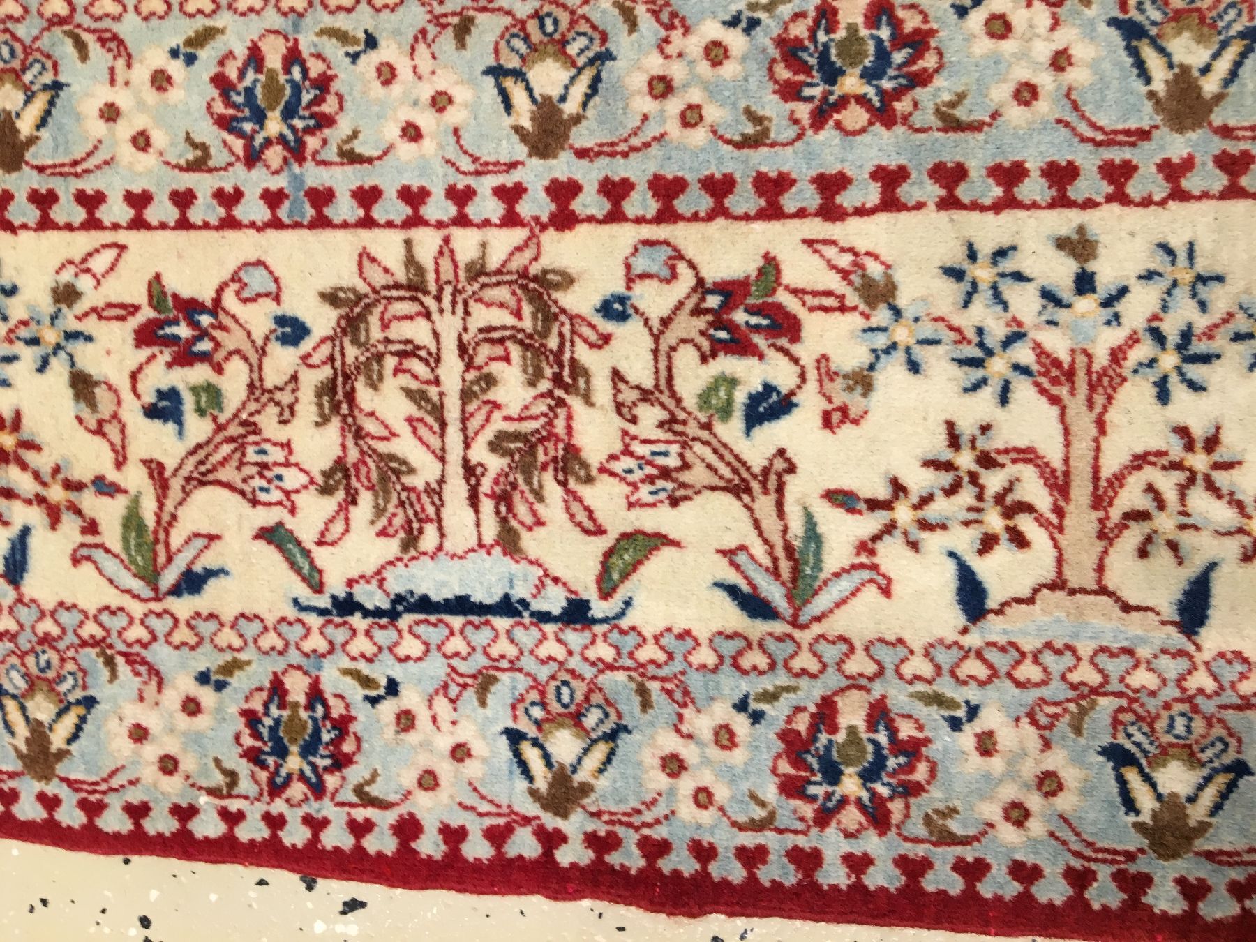 Detail f: Feiner Nain Tudeschk alt, Zentralpersien, um 1930/1940, Korkwolle geknüpft auf Baumwolle. Feiner Nain aus der Wüsten-Region Tudeschk mit ...