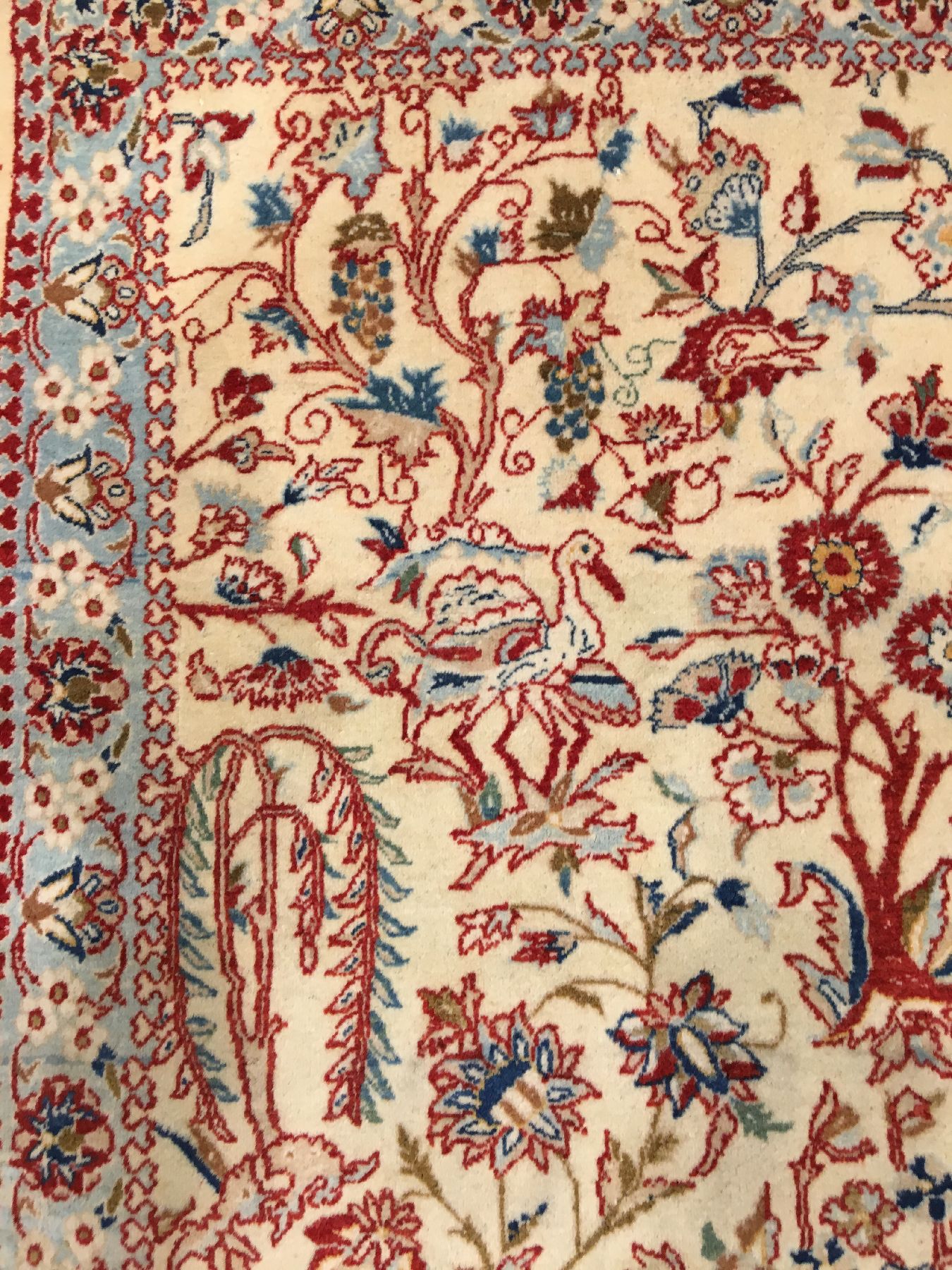Detail g: Feiner Nain Tudeschk alt, Zentralpersien, um 1930/1940, Korkwolle geknüpft auf Baumwolle. Feiner Nain aus der Wüsten-Region Tudeschk mit ...