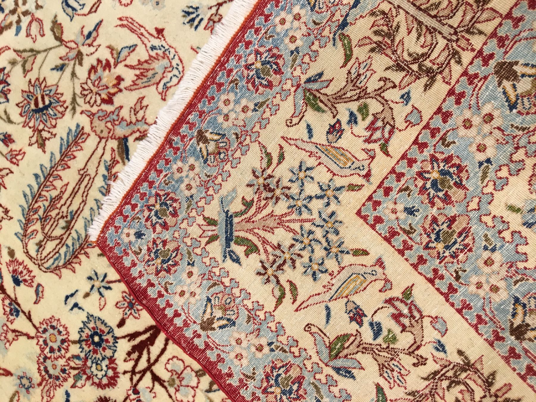 Detail h: Feiner Nain Tudeschk alt, Zentralpersien, um 1930/1940, Korkwolle geknüpft auf Baumwolle. Feiner Nain aus der Wüsten-Region Tudeschk mit ...
