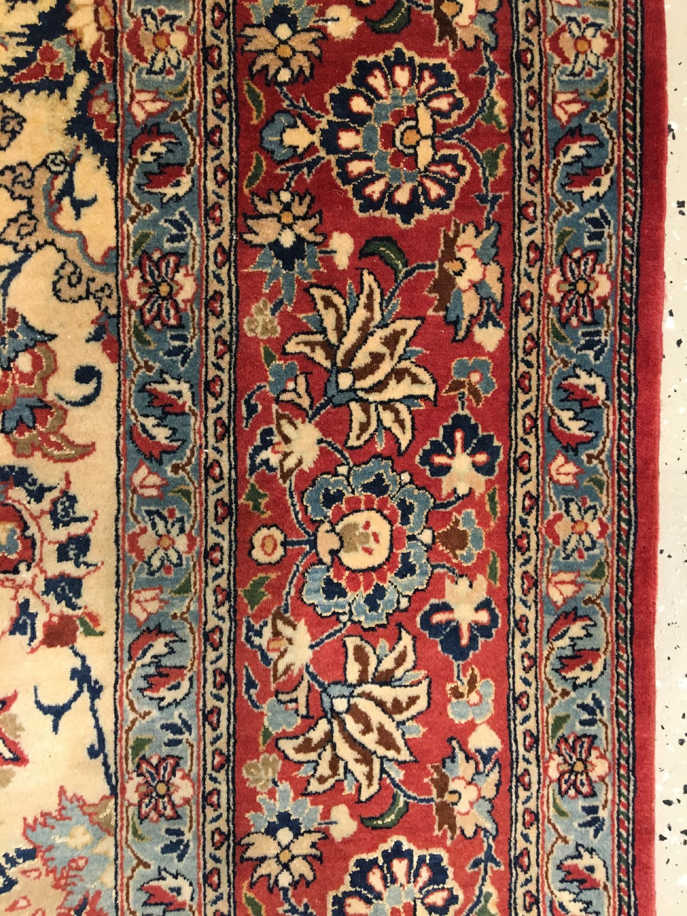 Detail f: Feiner Nain "Tudeschk" alt (Part-Silk), Zentralpersien, um 1930, Korkwolle mit Seide geknüpft auf Baumwolle. Feiner Nain aus der Tudeschk ...