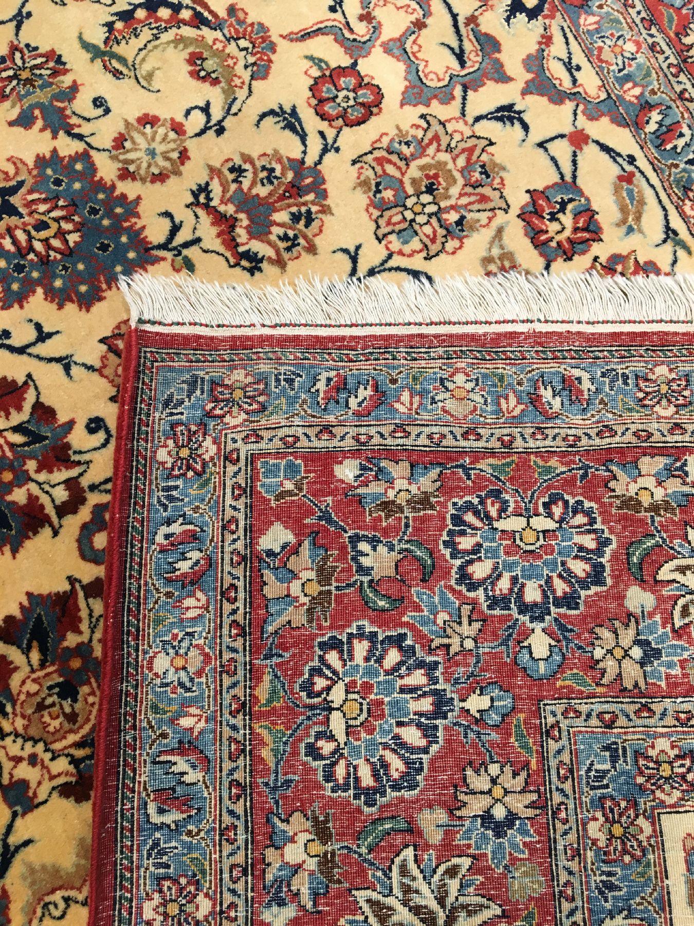 Detail i: Feiner Nain "Tudeschk" alt (Part-Silk), Zentralpersien, um 1930, Korkwolle mit Seide geknüpft auf Baumwolle. Feiner Nain aus der Tudeschk ...