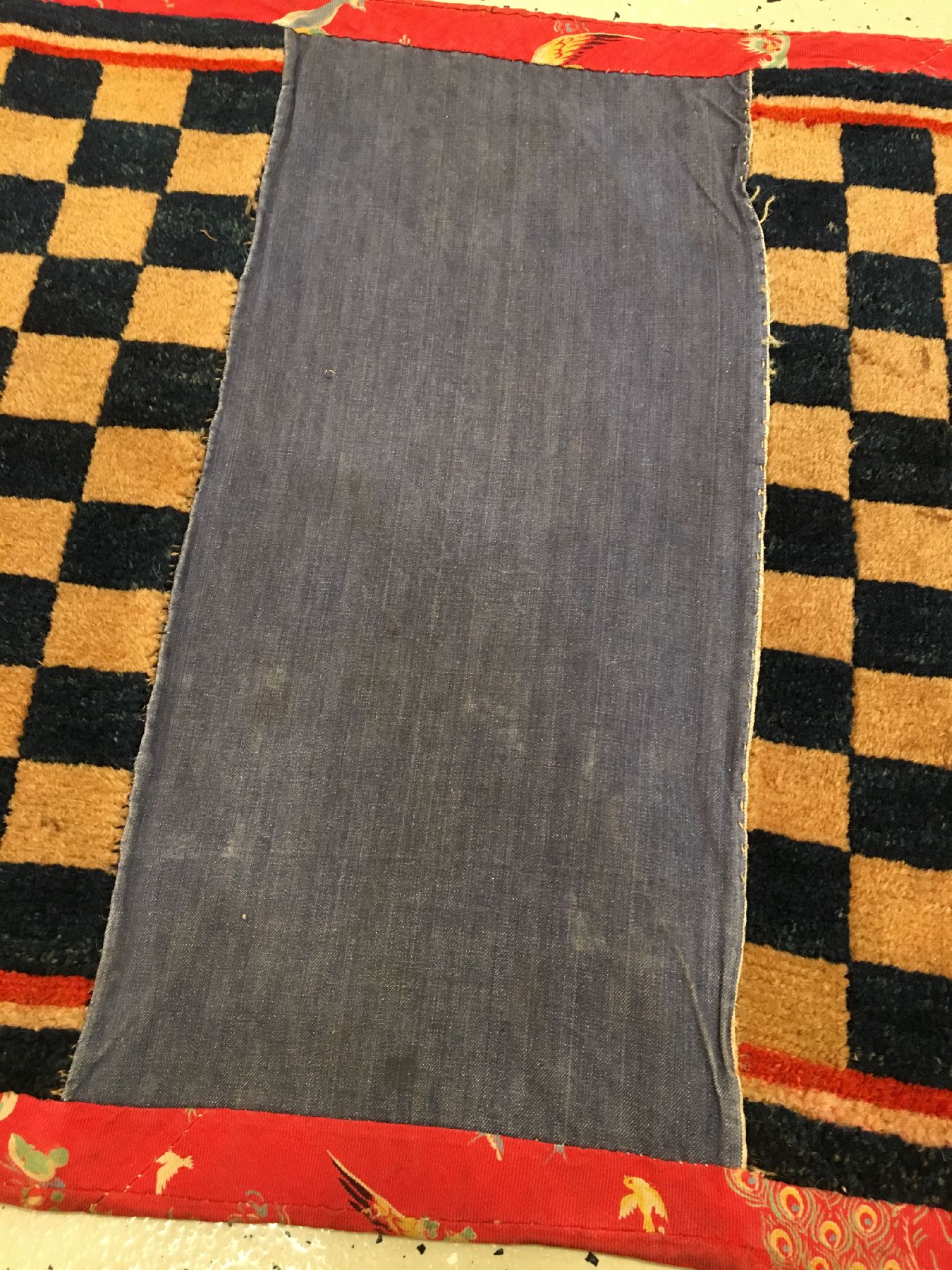 Detail f: Tibetischer "Makden" alt (Checker-Board), Südtibet, um 1920, Wolle geknüpft auf Wolle. Seltener Sattel der tibeter mit Schachbrett ...