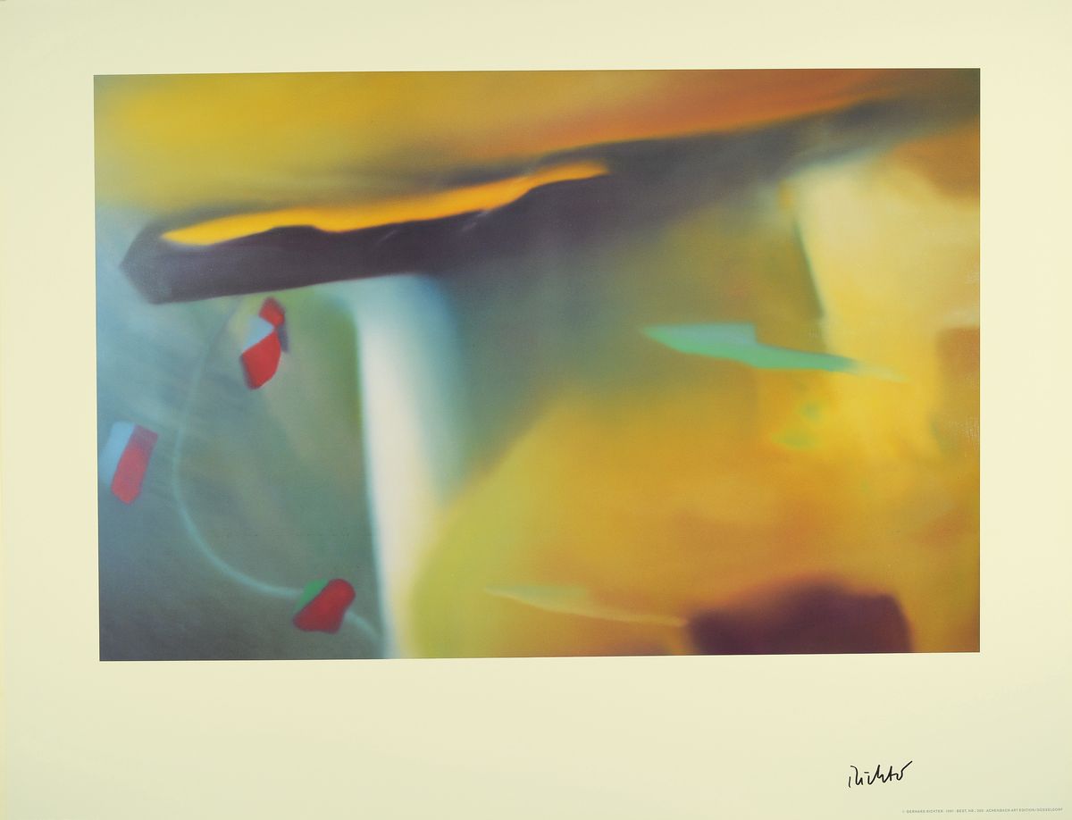 Gerhard Richter, geb. 1932. lebt in Köln und Düsseldorf, "Abstraktes Bild, 1977", Farboffset, sign., ca. 70x90 cm