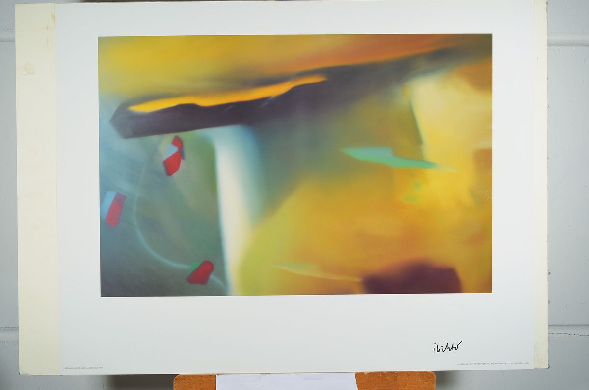 Detail k: Gerhard Richter, geb. 1932. lebt in Köln und Düsseldorf, "Abstraktes Bild, 1977", Farboffset, sign., ca. 70x90 cm