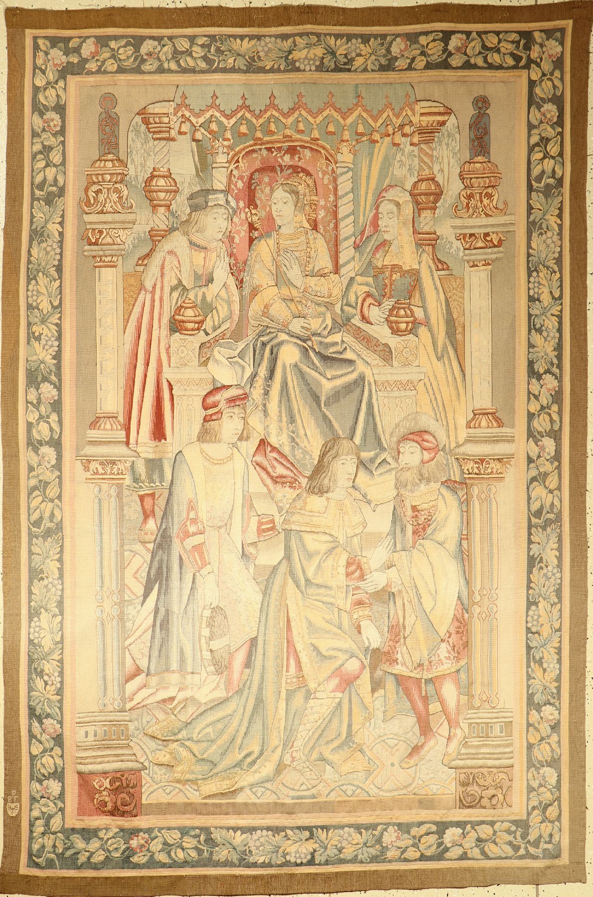 Tapisserie, wohl Deutschland, um 1900, Wolle auf Baumwolle, ca. 247 x 165 cm, EHZ: 2(verblasst)