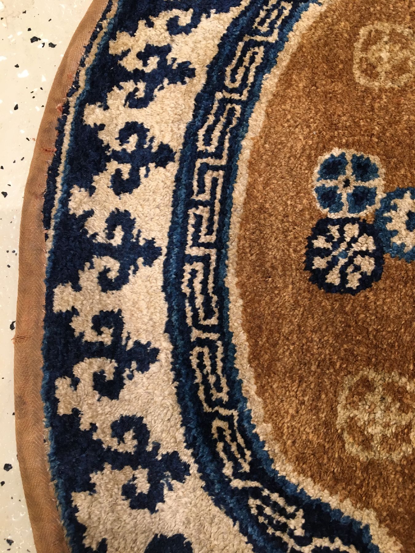 Detail f: Seltener früher Kansu "Sattel" antik, Westchina, um 1800, Wolle geknüpft auf Baumwolle. Rarer Sattel aus Kansu mit Glückssymbolen, ...