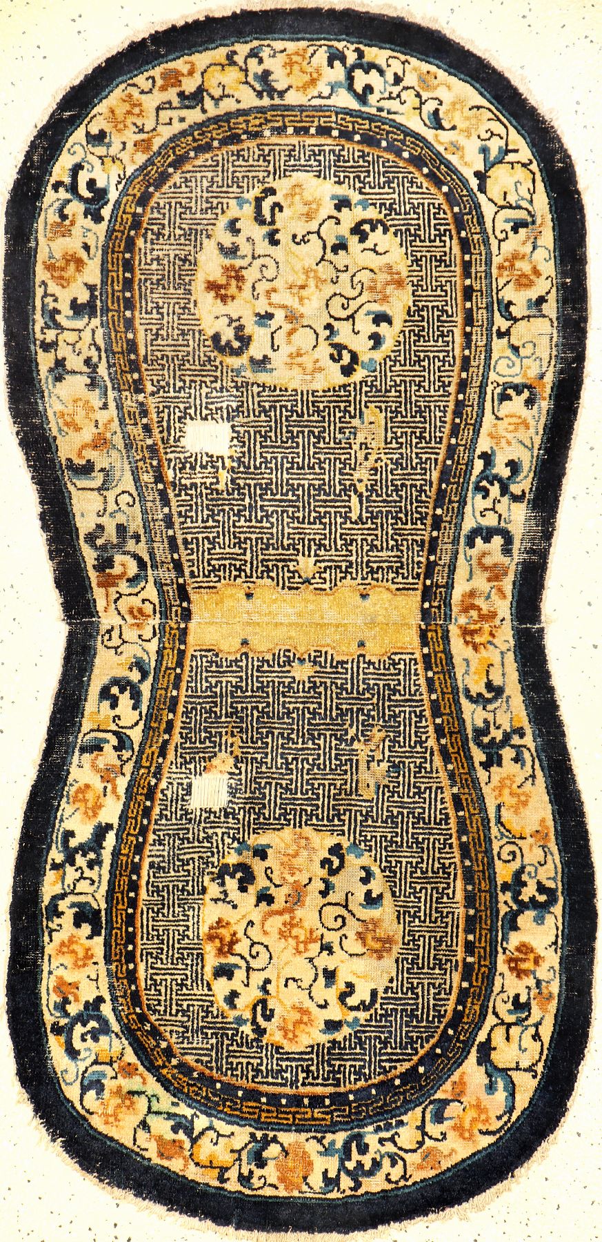 Sehr seltener Ning-Hsia "Sattel" antik, Westchina, 18.Jhd., Wolle geknüpft auf Baumwolle. Feiner Sattel aus der verbotenen Stadt Peking ...
