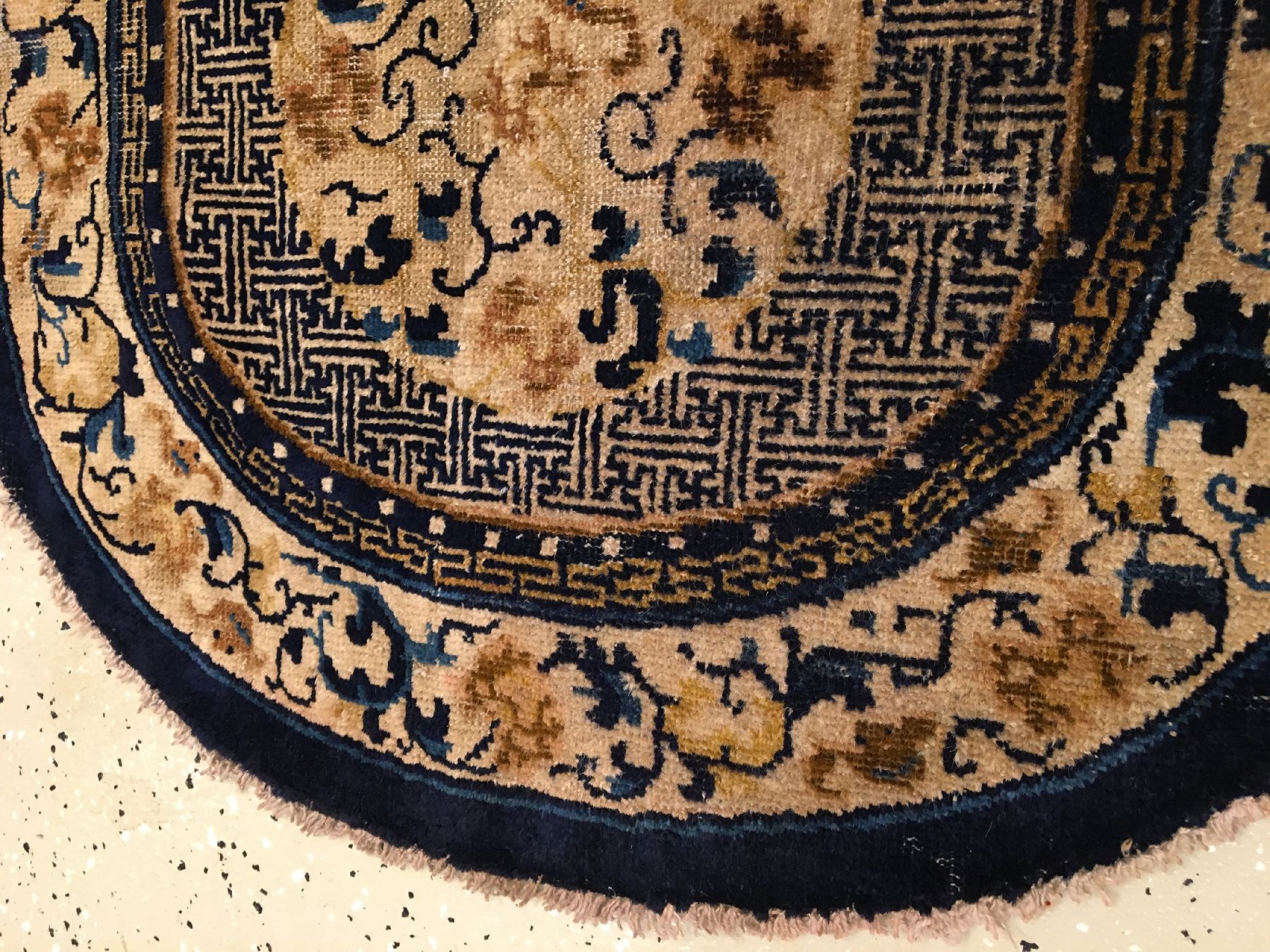 Detail f: Sehr seltener Ning-Hsia "Sattel" antik, Westchina, 18.Jhd., Wolle geknüpft auf Baumwolle. Feiner Sattel aus der verbotenen Stadt Peking ...