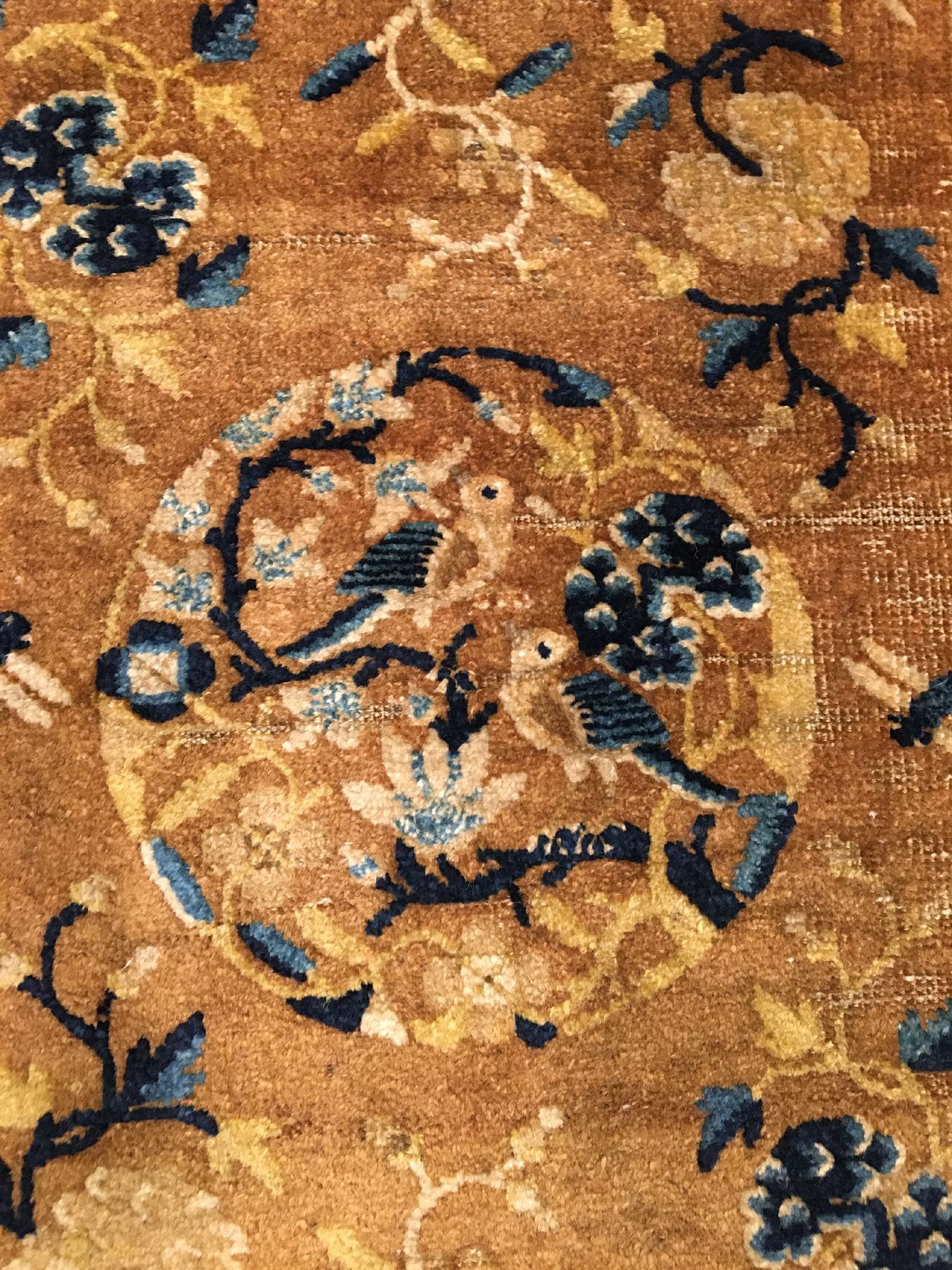 Detail c: Feiner Ning-Hsia "Sattel" antik, Westchina, 2.Hälfte 18.Jhd., Wolle geknüpft auf Baumwolle. Kleinformatiger und feiner Sattel in ...