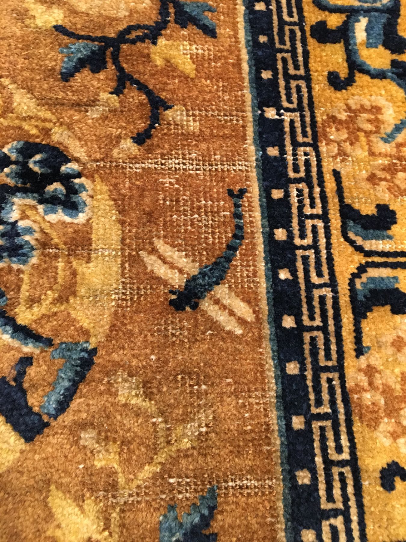 Detail f: Feiner Ning-Hsia "Sattel" antik, Westchina, 2.Hälfte 18.Jhd., Wolle geknüpft auf Baumwolle. Kleinformatiger und feiner Sattel in ...