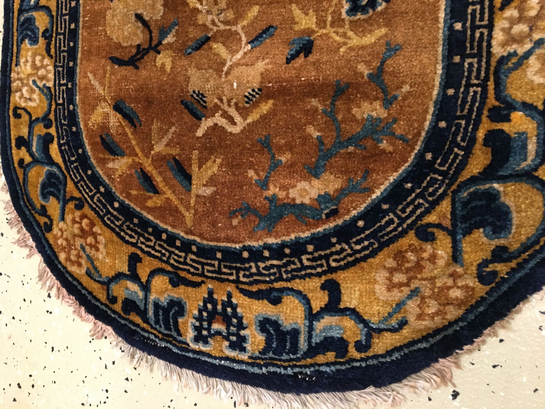 Detail g: Feiner Ning-Hsia "Sattel" antik, Westchina, 2.Hälfte 18.Jhd., Wolle geknüpft auf Baumwolle. Kleinformatiger und feiner Sattel in ...