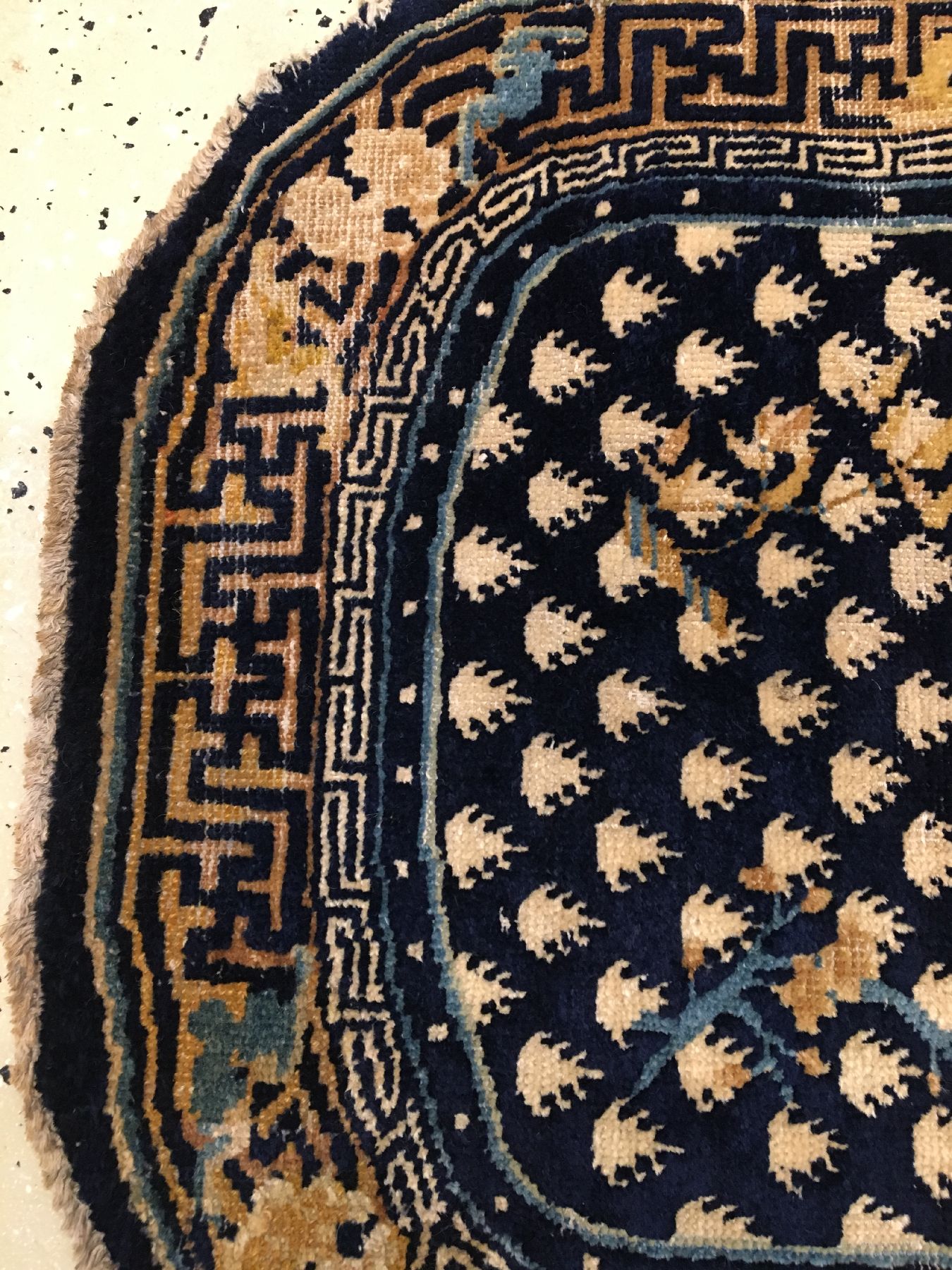 Detail d: Feiner Ning-Hsia "Sattel" antik, Westchina, 18.Jhd., Wolle geknüpft auf Baumwolle. Seltener kleinformatiger Sattel gefertigt für den ...