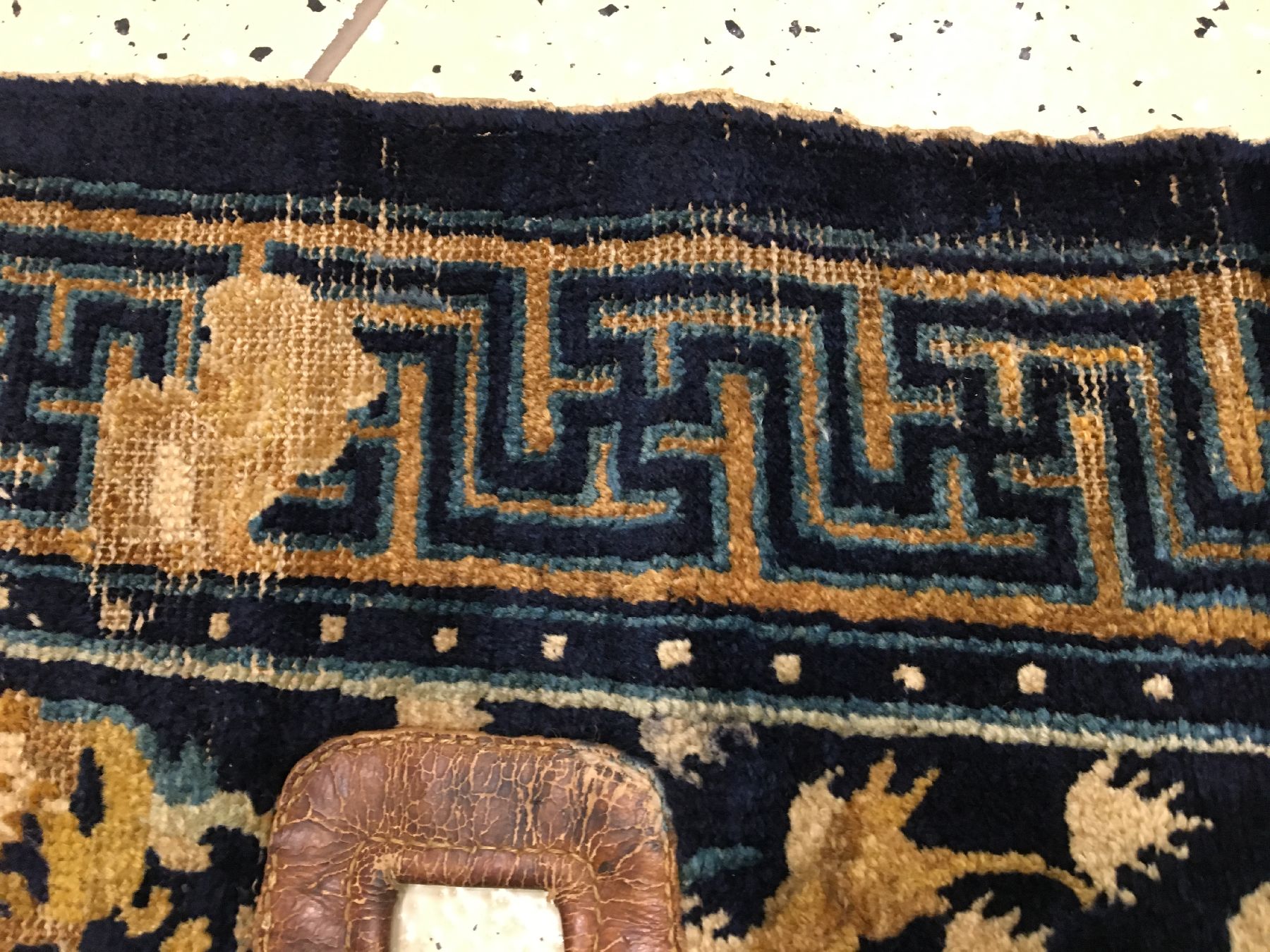 Detail g: Feiner Ning-Hsia "Sattel" antik, Westchina, 18.Jhd., Wolle geknüpft auf Baumwolle. Hochwertiger Ning-Hsia Sattel gefertigt für den ...