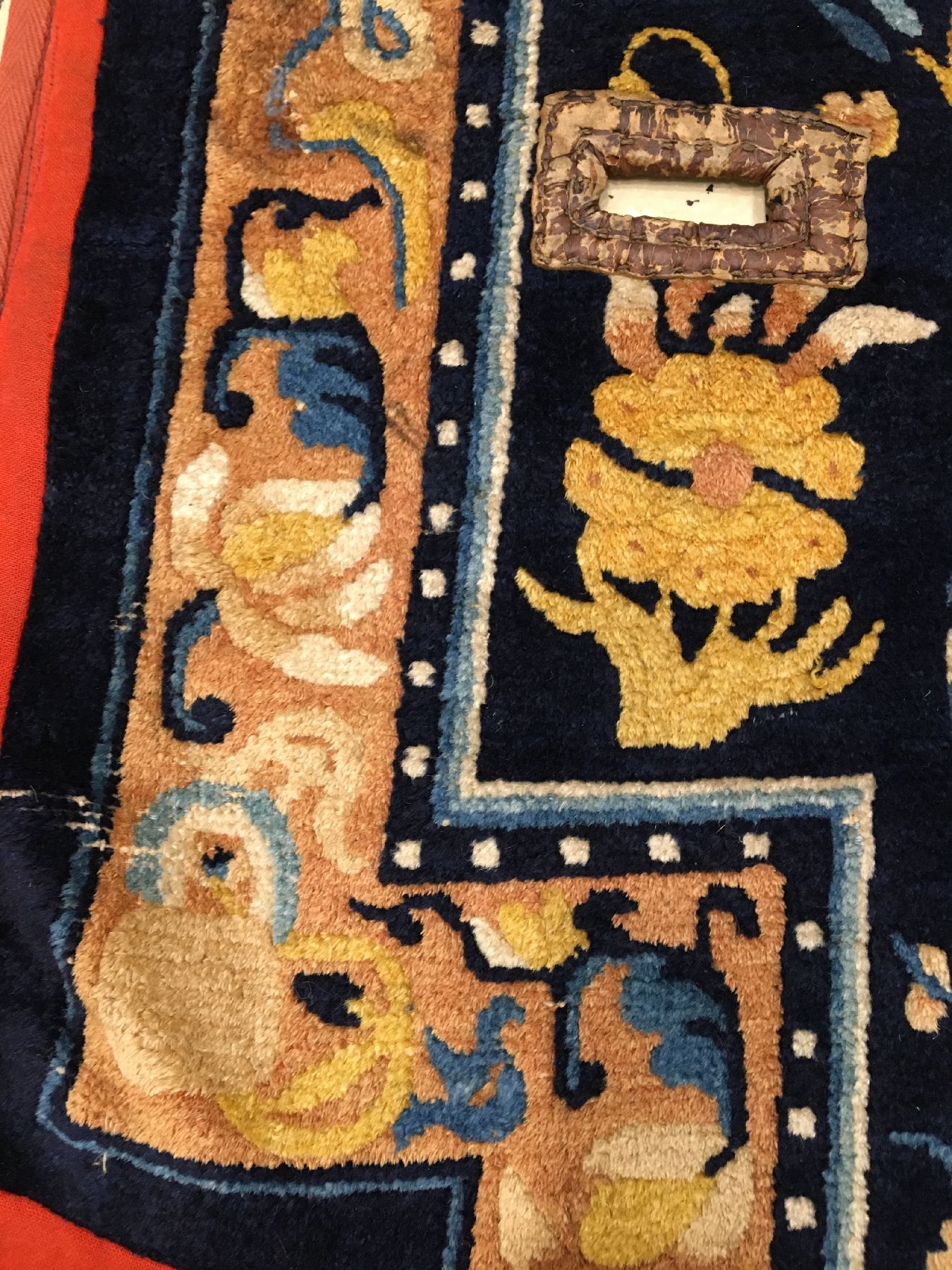 Detail c: Ning-Hsia "Sattel" antik, Westchina, 19.Jhd., Wolle geknüpft auf Baumwolle. Feiner Sattel aus den Werkstätten Ning-Hsias mit ...