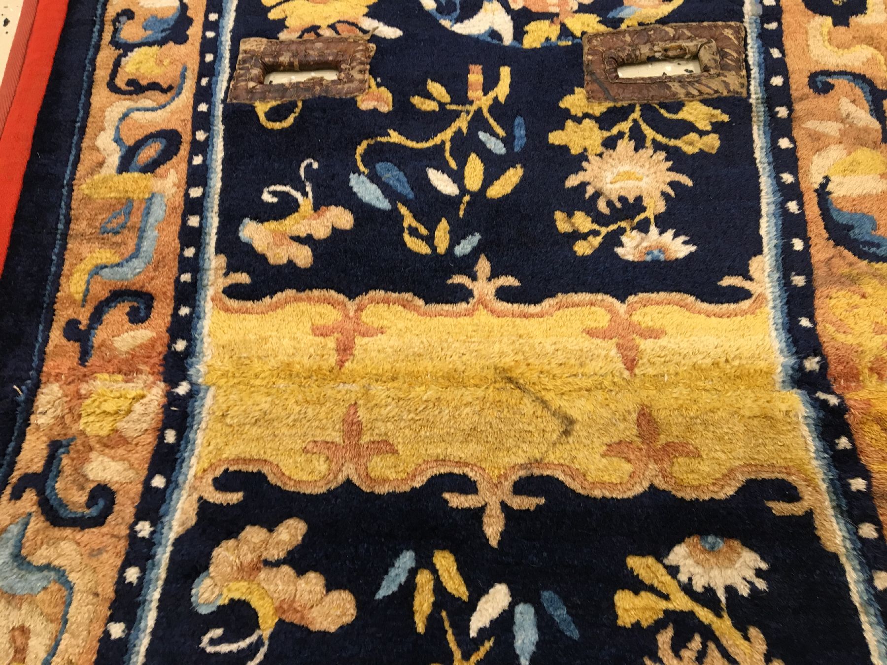 Detail d: Ning-Hsia "Sattel" antik, Westchina, 19.Jhd., Wolle geknüpft auf Baumwolle. Feiner Sattel aus den Werkstätten Ning-Hsias mit ...