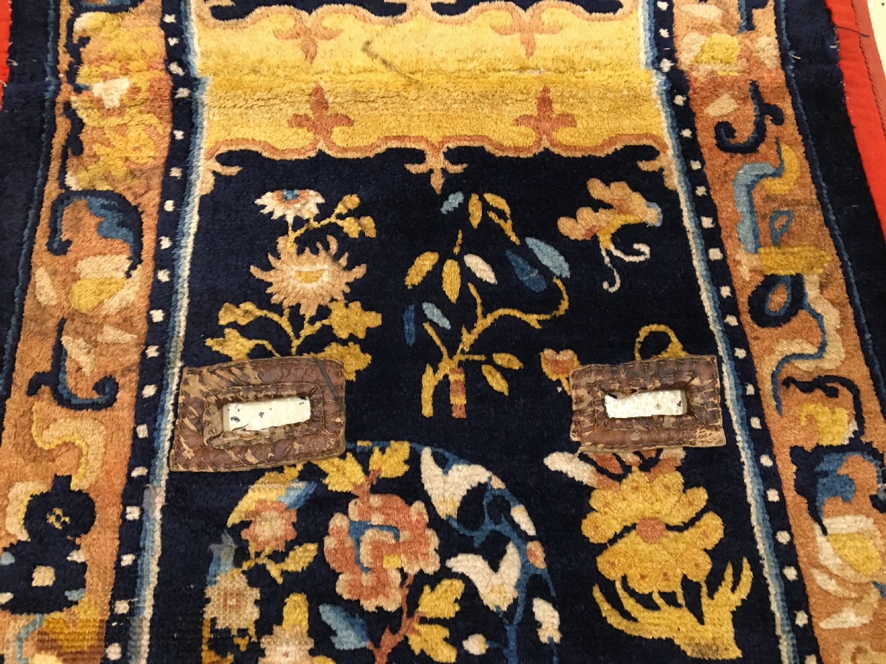 Detail f: Ning-Hsia "Sattel" antik, Westchina, 19.Jhd., Wolle geknüpft auf Baumwolle. Feiner Sattel aus den Werkstätten Ning-Hsias mit ...