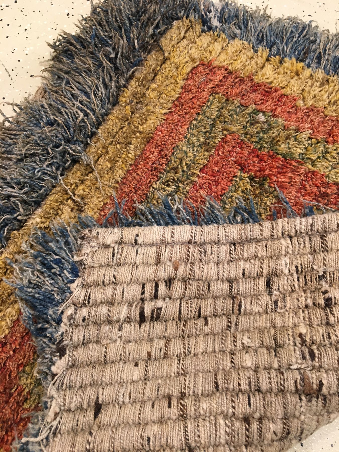 Detail d: Wangden Drumtze "Meditations-Teppich" antik, Tibet, 19.Jhd., Wolle geknüpft auf Wolle. Seltener Meditationsteppich mit tibetischen ...