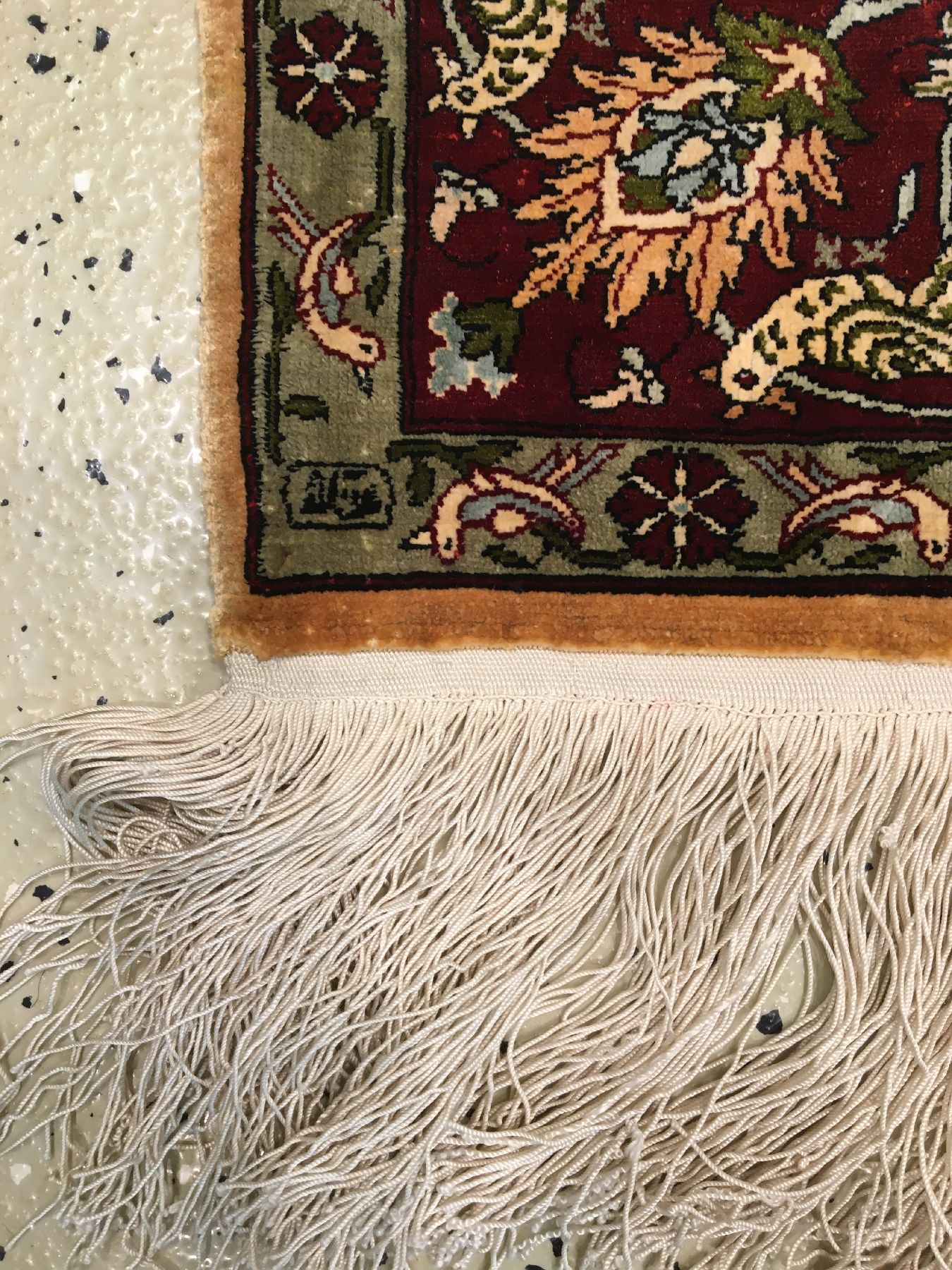 Detail g: Feiner Seiden Hereke "Özipek" alt (Signiert), Türkei, um 1960, reine Naturseide. Feiner Seiden Hereke mit ausdrucksstarken Farben. ...