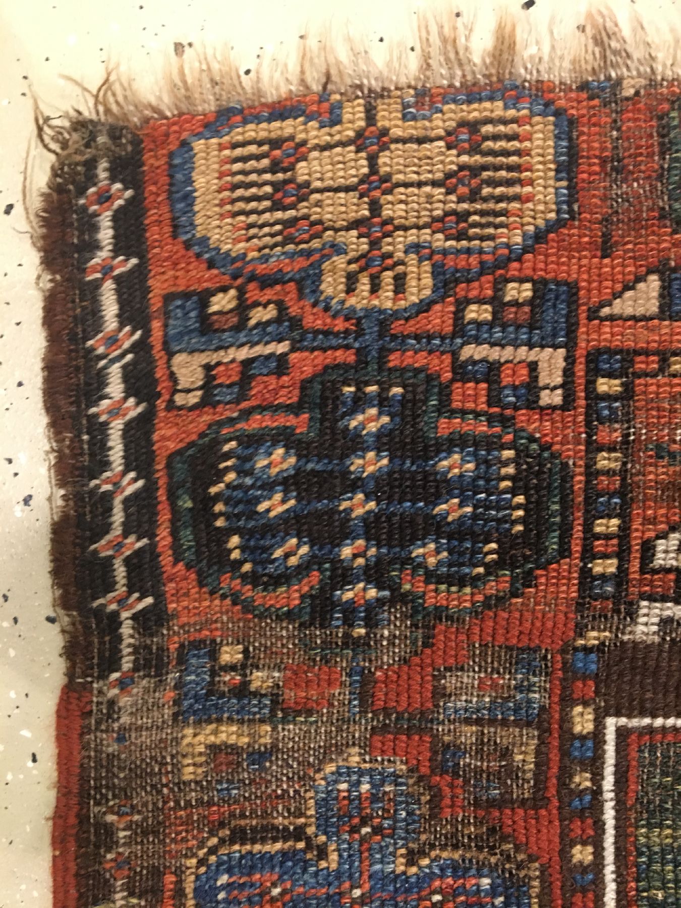 Detail f: Konya Karapinar "Gebetsteppich" antik (Kamelwolle), Zentralanatolien, 1.Hälfte 19.Jhd., Wolle mit Kamelwolle geknüpft auf Wolle. ...