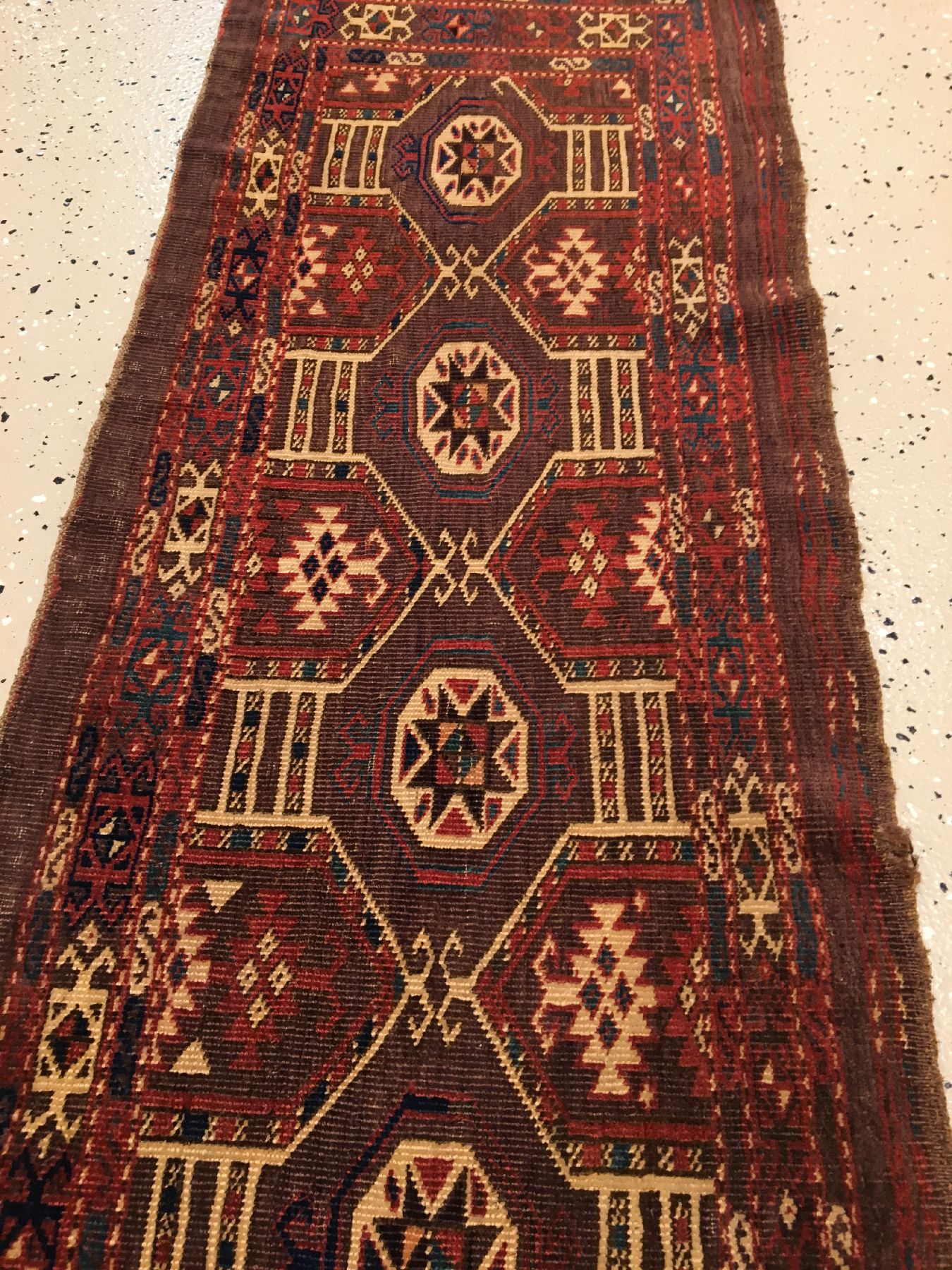 Detail a: Seltener Tschaudor "Jollar" antik, Turkmenistan, frühes 19.Jhd., Wolle geknüpft auf Wolle. Rarer Schmuckbehang der Tschaudoren mit ...