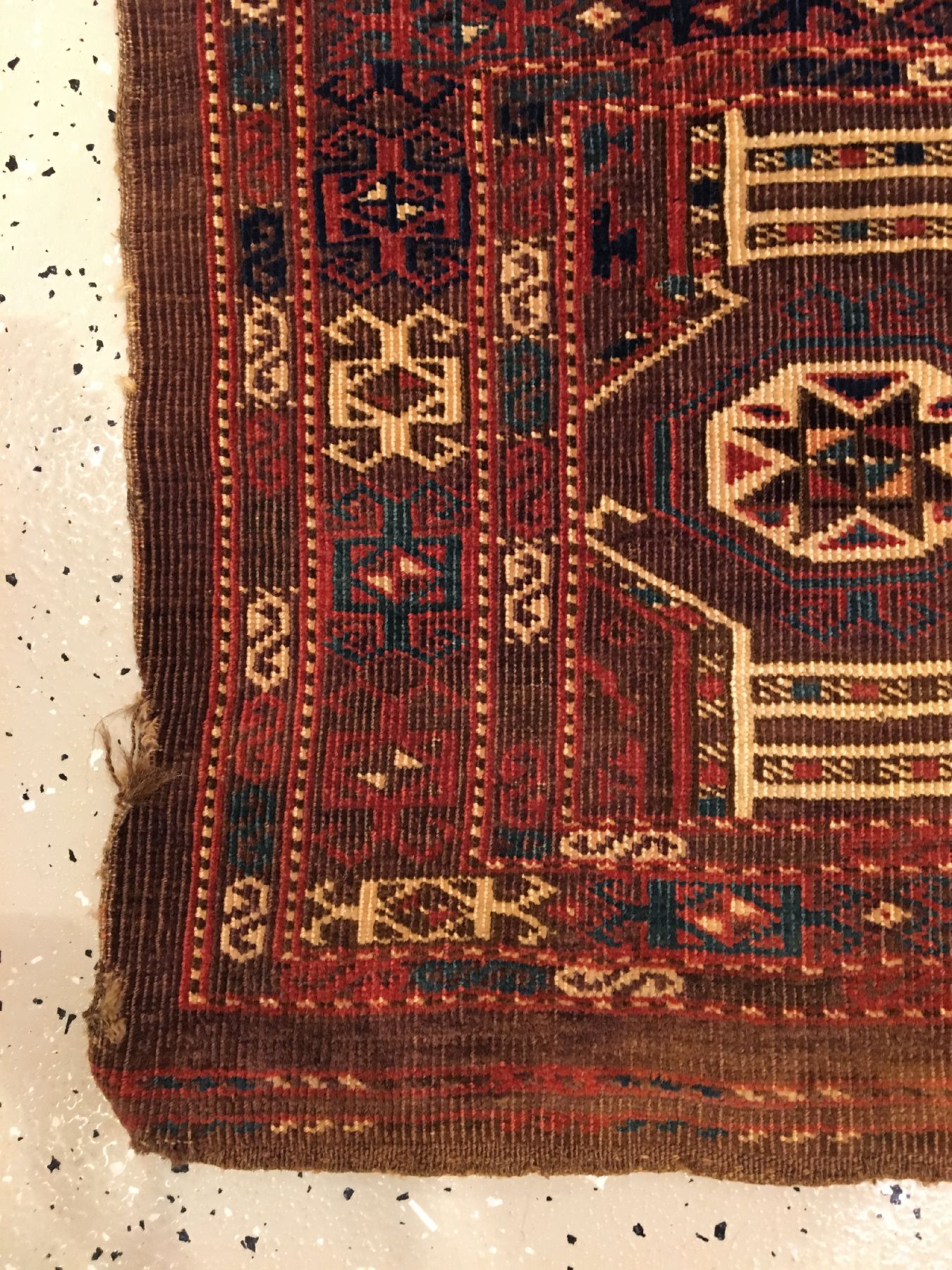 Detail c: Seltener Tschaudor "Jollar" antik, Turkmenistan, frühes 19.Jhd., Wolle geknüpft auf Wolle. Rarer Schmuckbehang der Tschaudoren mit ...