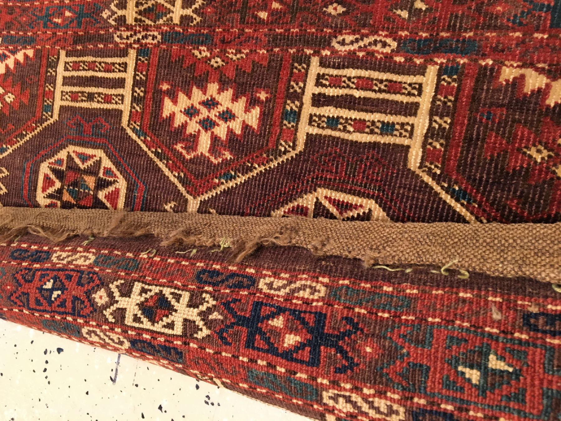 Detail f: Seltener Tschaudor "Jollar" antik, Turkmenistan, frühes 19.Jhd., Wolle geknüpft auf Wolle. Rarer Schmuckbehang der Tschaudoren mit ...