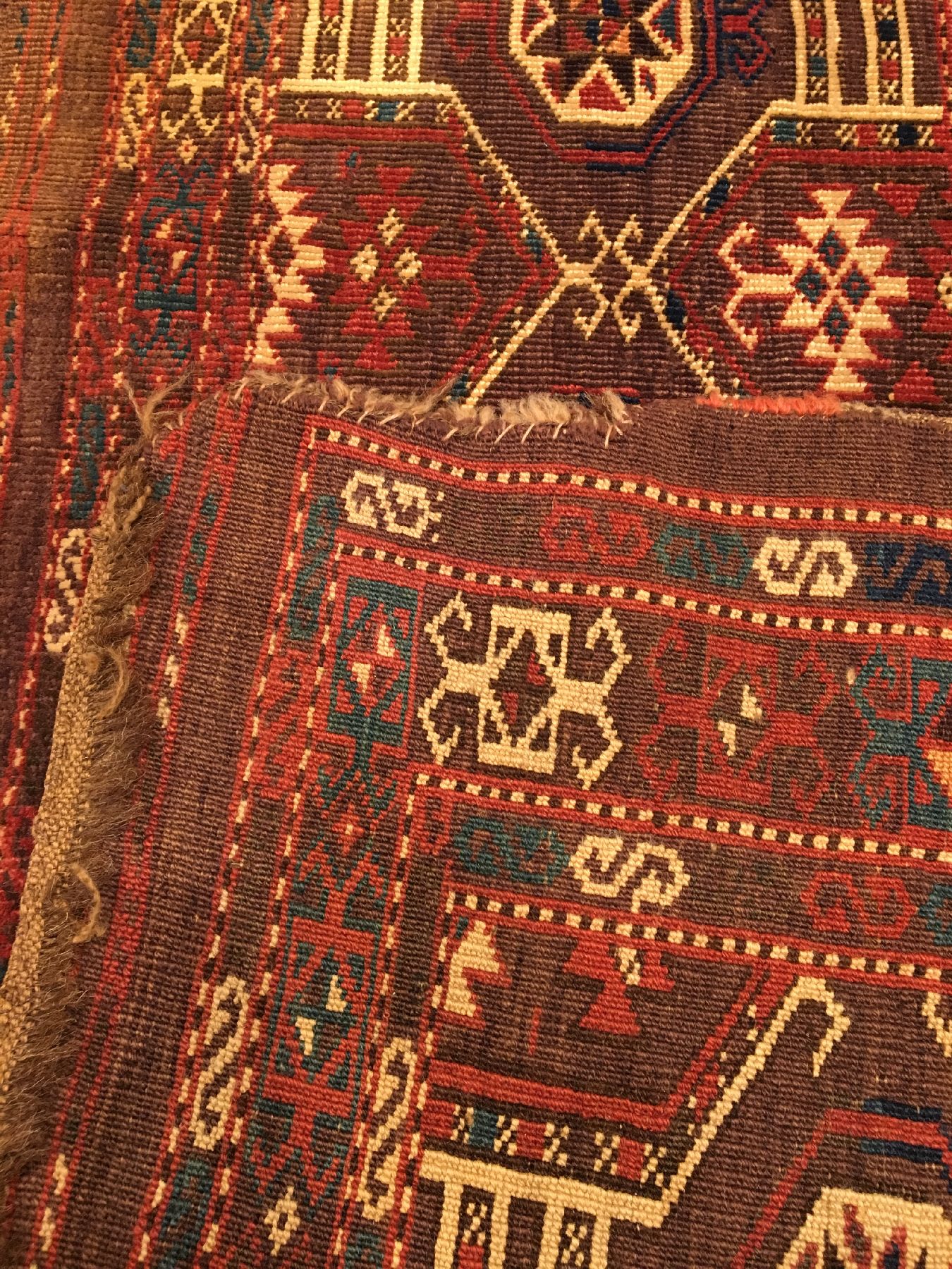 Detail g: Seltener Tschaudor "Jollar" antik, Turkmenistan, frühes 19.Jhd., Wolle geknüpft auf Wolle. Rarer Schmuckbehang der Tschaudoren mit ...