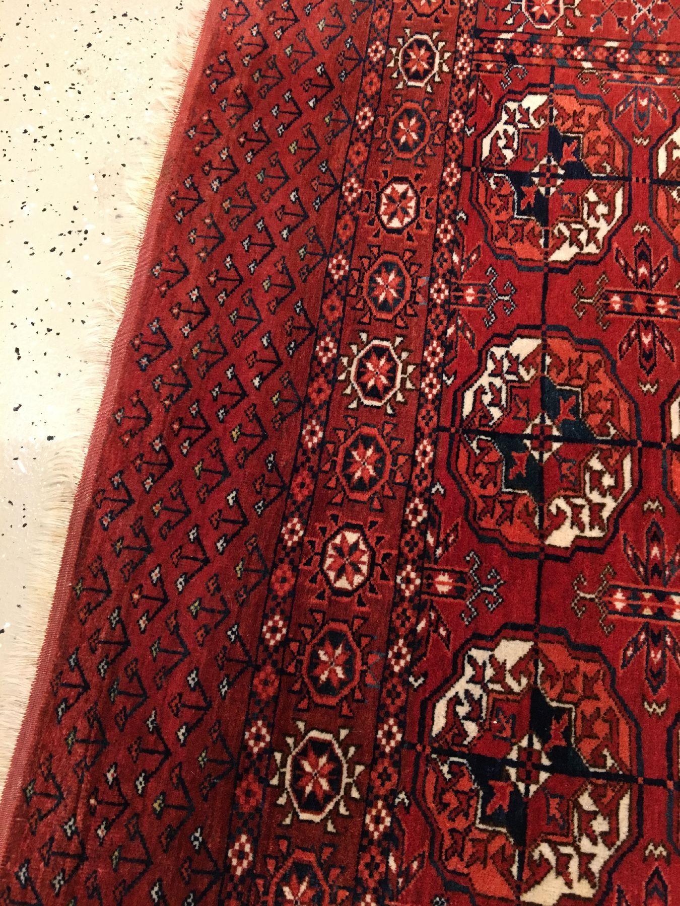 Detail f: Feiner Tekke "Zeremonialteppich" antik, Turkmenistan, 19.Jhd., Wolle geknüpft auf Wolle. Seltener kleinformatiger Tekke mit klassischen ...