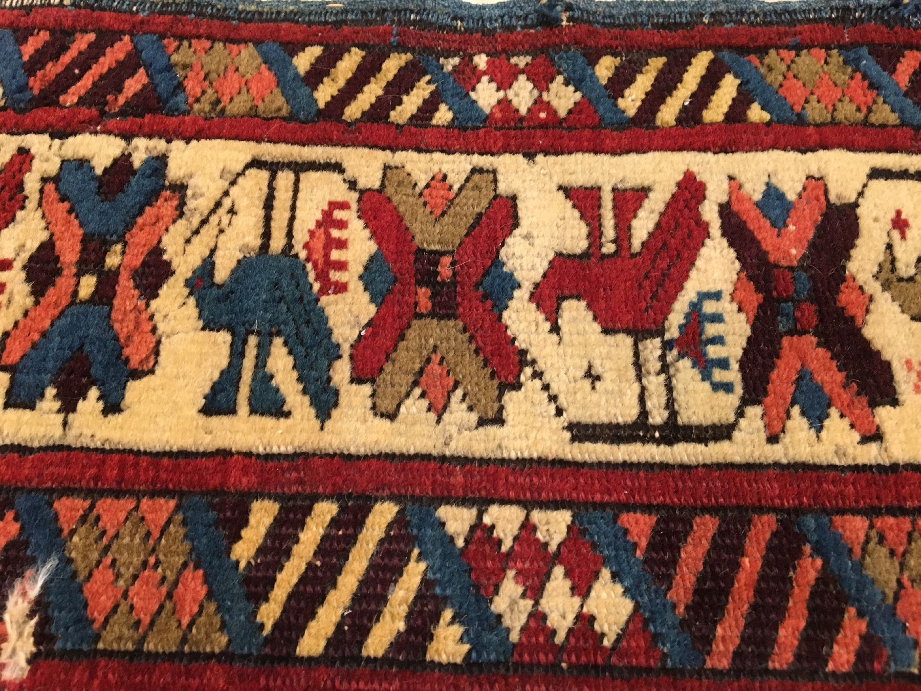 Detail f: Kuba Schirwan antik (Lesghi Design), Ostkaukasus, Ende 19.Jhd., Wolle geknüpft auf Wolle. Kleinformatiger Kuba-Schirwan mit Lesghi Sternen und ...