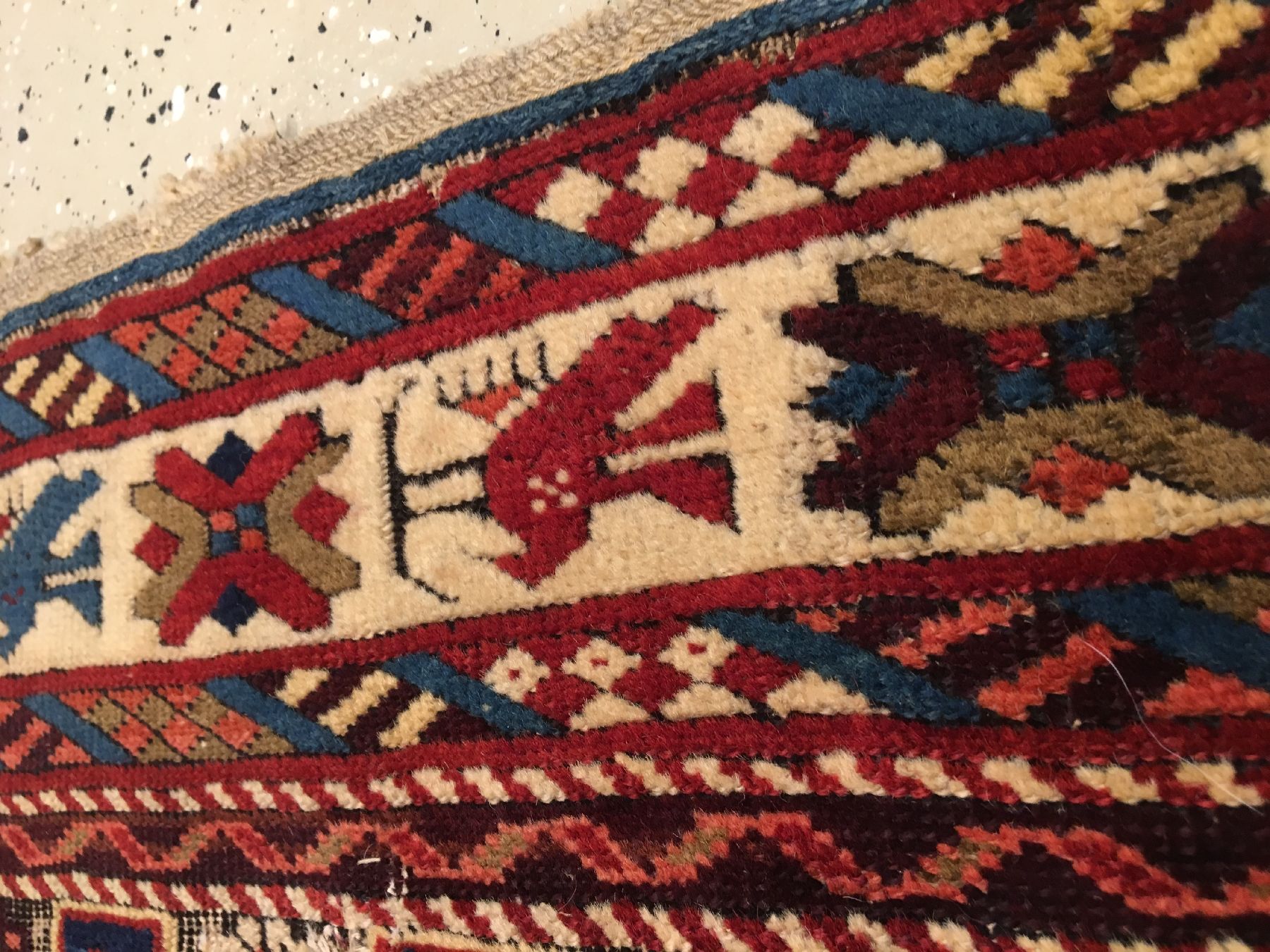Detail g: Kuba Schirwan antik (Lesghi Design), Ostkaukasus, Ende 19.Jhd., Wolle geknüpft auf Wolle. Kleinformatiger Kuba-Schirwan mit Lesghi Sternen und ...