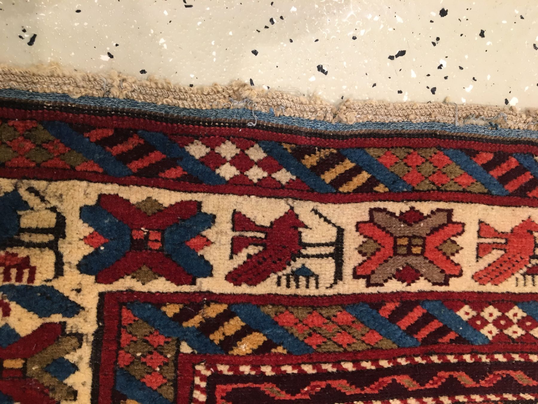 Detail h: Kuba Schirwan antik (Lesghi Design), Ostkaukasus, Ende 19.Jhd., Wolle geknüpft auf Wolle. Kleinformatiger Kuba-Schirwan mit Lesghi Sternen und ...