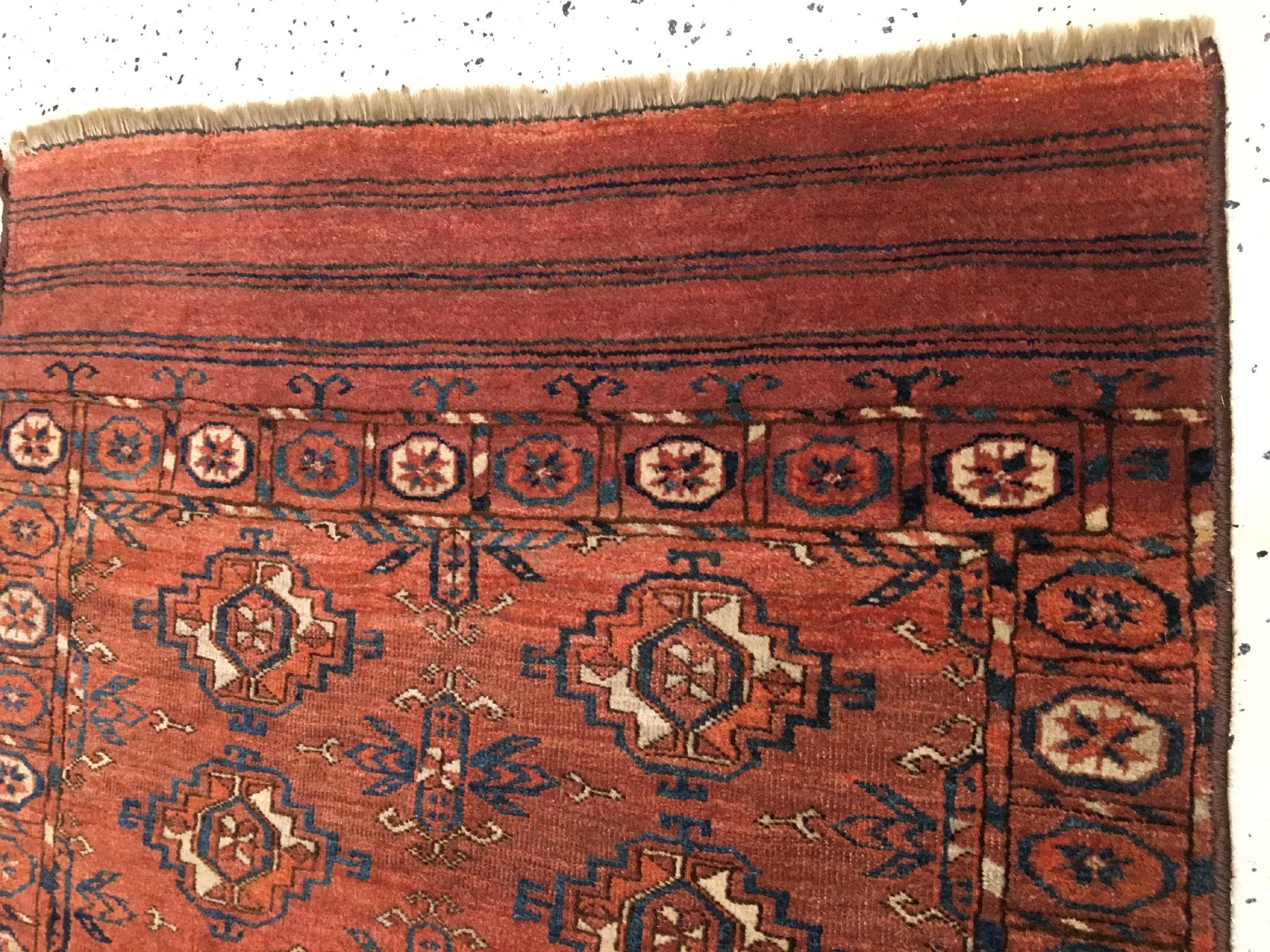 Detail d: Seltener feiner Tekke "Zeremonialteppich" antik, Turkmenistan, Mitte 19.Jhd., Wolle geknüpft auf Wolle. Rarer kleinformatiger ...