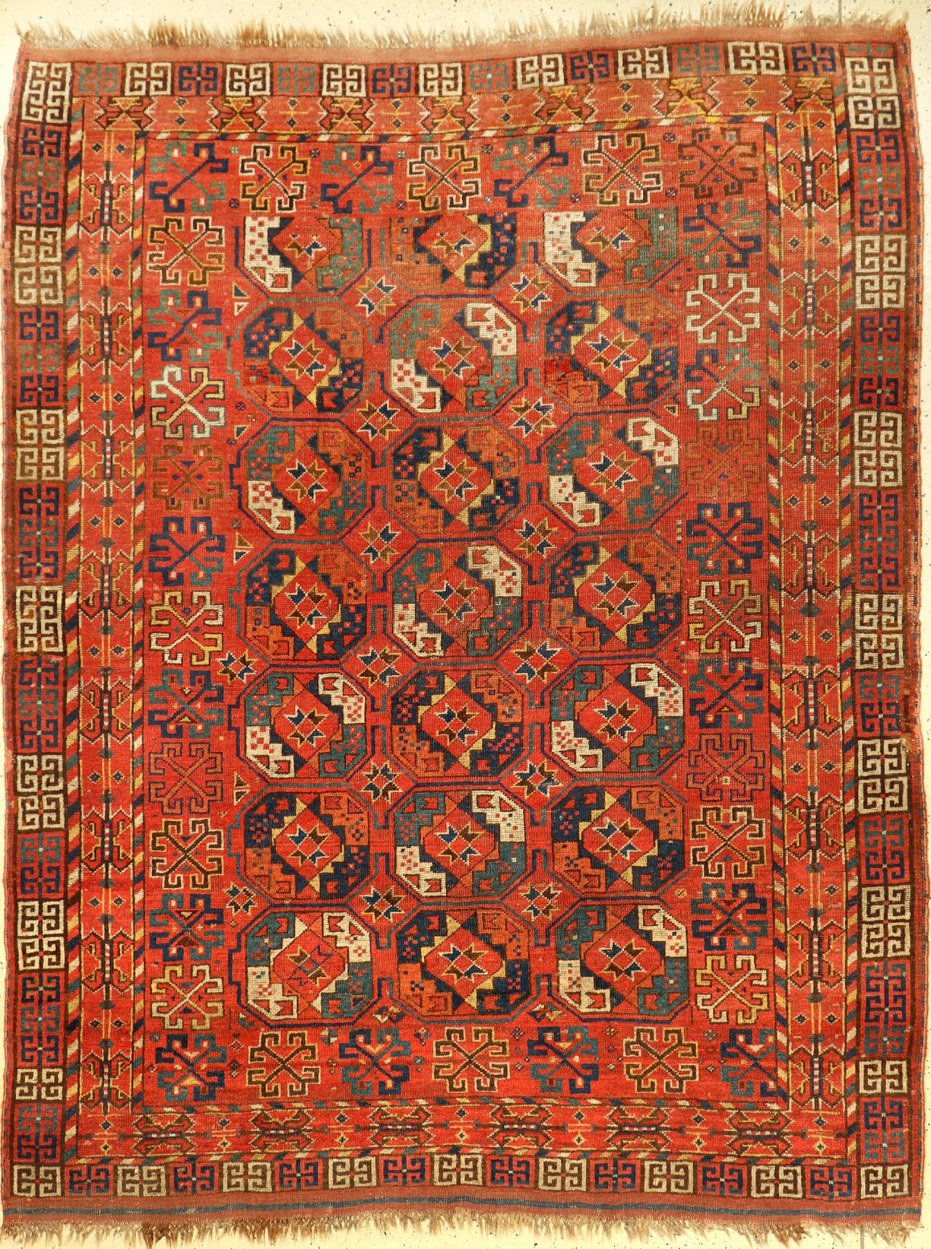 Ersari "Hauptteppich" antik, Turkmenistan Amu-Darja Region, 19.Jhd., Wolle geknüpft auf Wolle/Ziegenhaar. Seltener Hauptteppich aus der ...