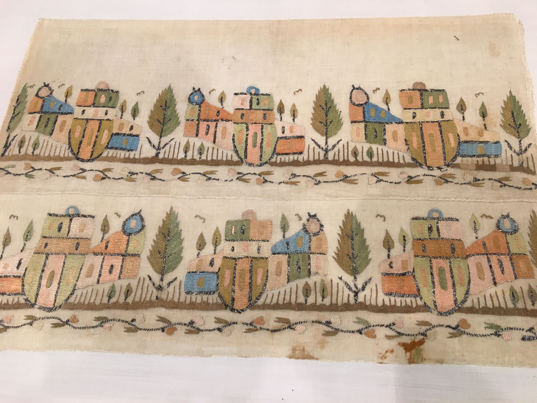 Detail d: (5 Lots) Osmanische "Tücher/Tischdecken" antik (Seiden-Metallstickerei), Osmanisches-Reich, frühes bis Mitte 19.Jhd., ...