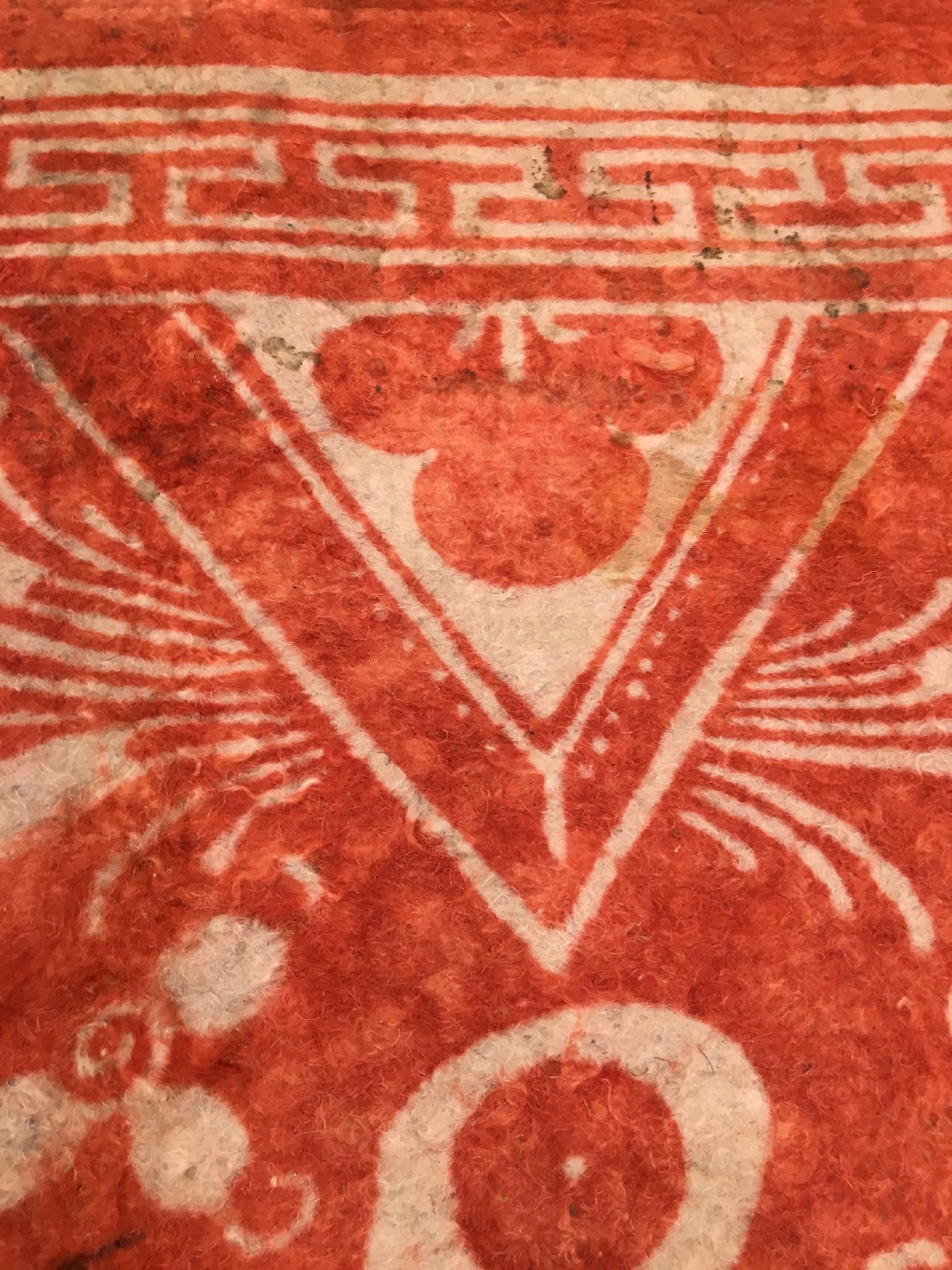 Detail d: Musealer Filz "Wandbehang" antik "wohl Kansu" (Publiziert bei Hali) "Späte Ming-Periode", Westchina, 16.Jhd.,. Dieses ...