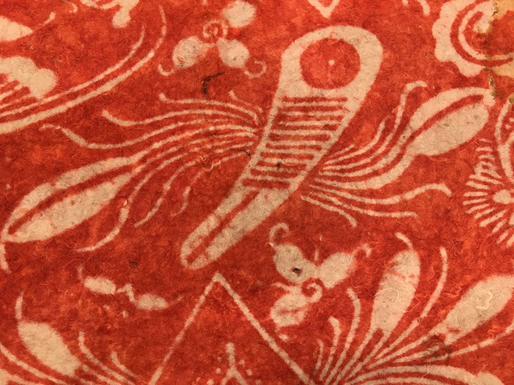 Detail e: Musealer Filz "Wandbehang" antik "wohl Kansu" (Publiziert bei Hali) "Späte Ming-Periode", Westchina, 16.Jhd.,. Dieses ...