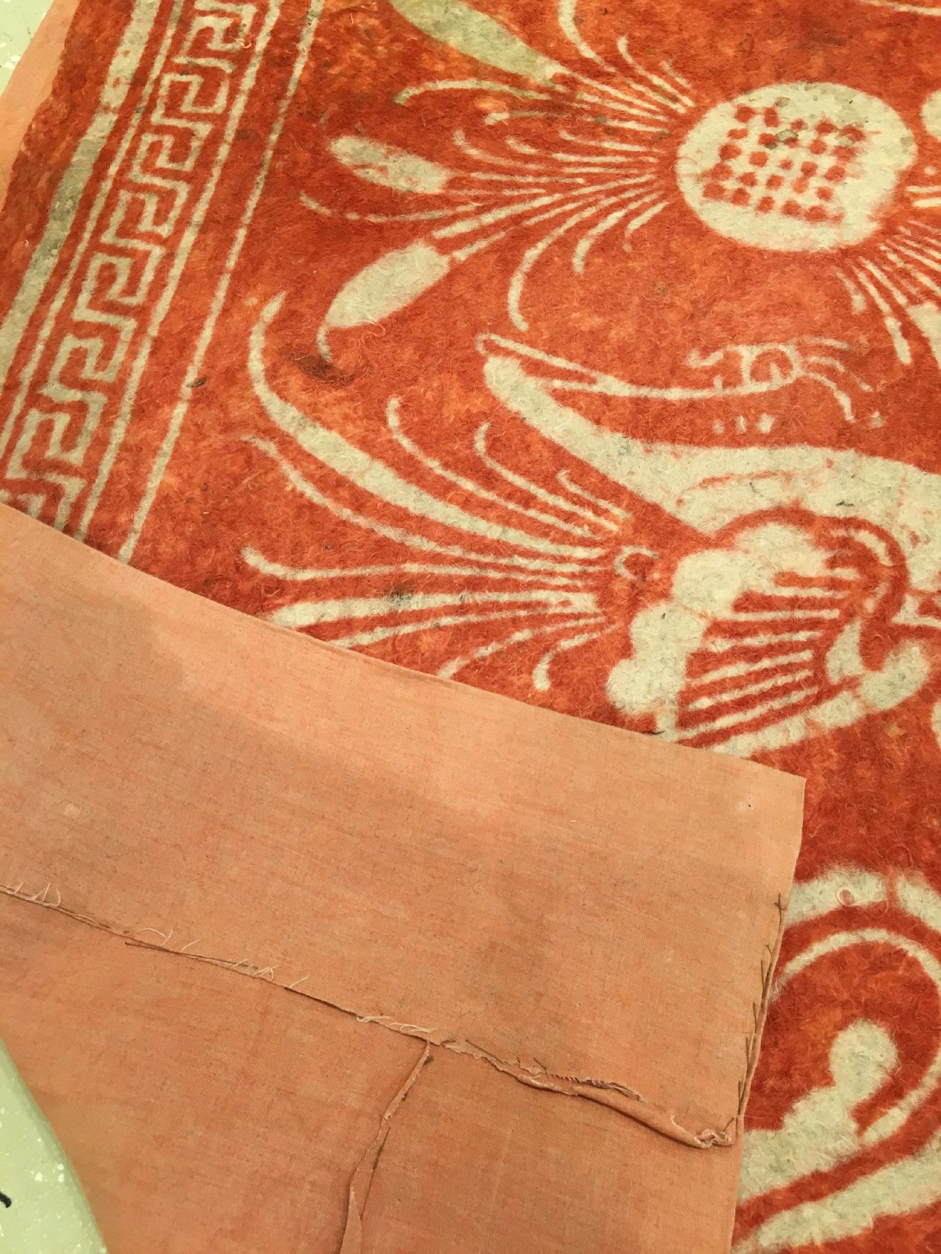Detail h: Musealer Filz "Wandbehang" antik "wohl Kansu" (Publiziert bei Hali) "Späte Ming-Periode", Westchina, 16.Jhd.,. Dieses ...