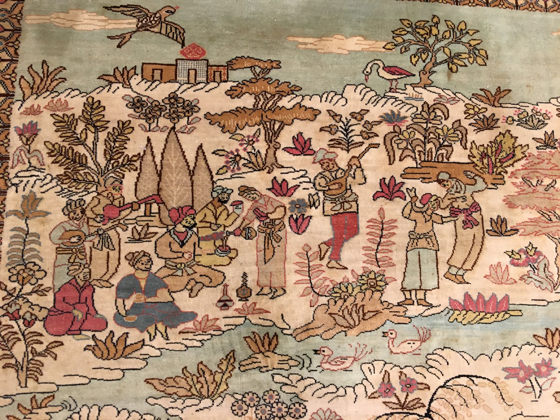 Detail b: Feiner Seiden Hereke alt (Signiert), Türkei, um 1970, reine Naturseide. Feiner Seiden Hereke aus einer der Meisterwerkstätten mit osmanischer ...