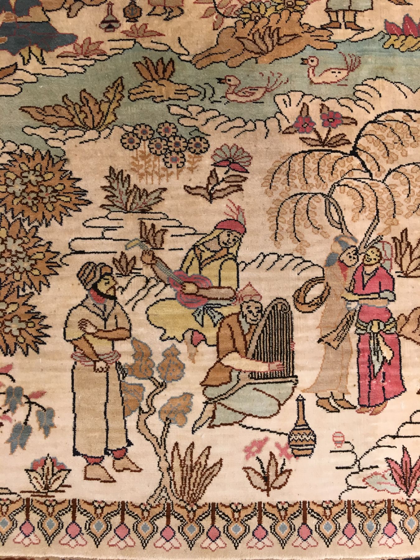 Detail c: Feiner Seiden Hereke alt (Signiert), Türkei, um 1970, reine Naturseide. Feiner Seiden Hereke aus einer der Meisterwerkstätten mit osmanischer ...