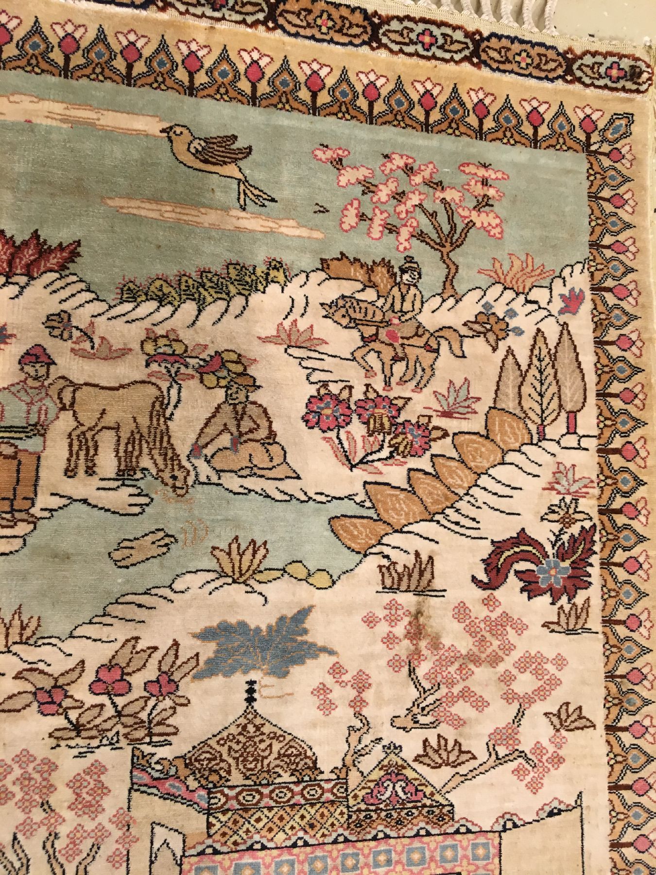 Detail e: Feiner Seiden Hereke alt (Signiert), Türkei, um 1970, reine Naturseide. Feiner Seiden Hereke aus einer der Meisterwerkstätten mit osmanischer ...