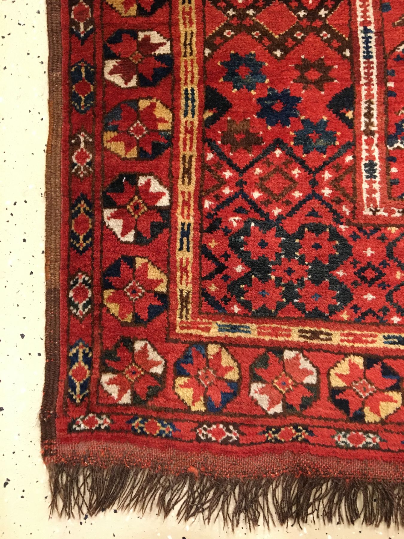Detail f: Großer Beschir "Hauptteppich" antik, Turkmenistan Amu-Darja Region, Ende 19.Jhd., Wolle geknüpft auf Ziegenhaar. Großer Hauptteppich ...