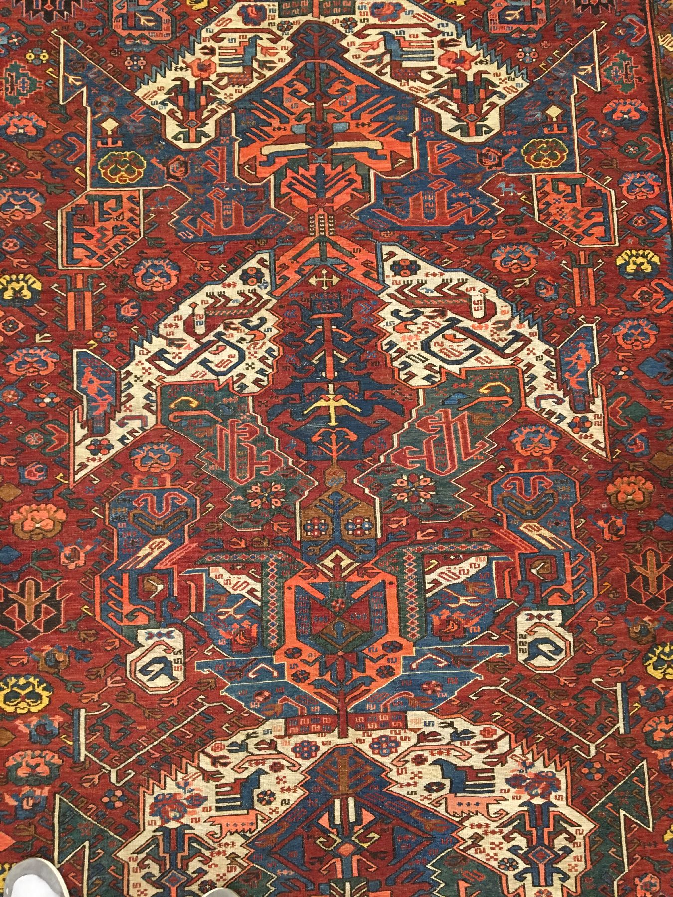 Detail c: Seichur "Drachen-Sumakh" alt, Ostkaukasus Kuba-Gebiet, Datiert 1920, Wolle gewebt auf Wolle. Seltener Drachen-Sumakh aus der Seichur ...