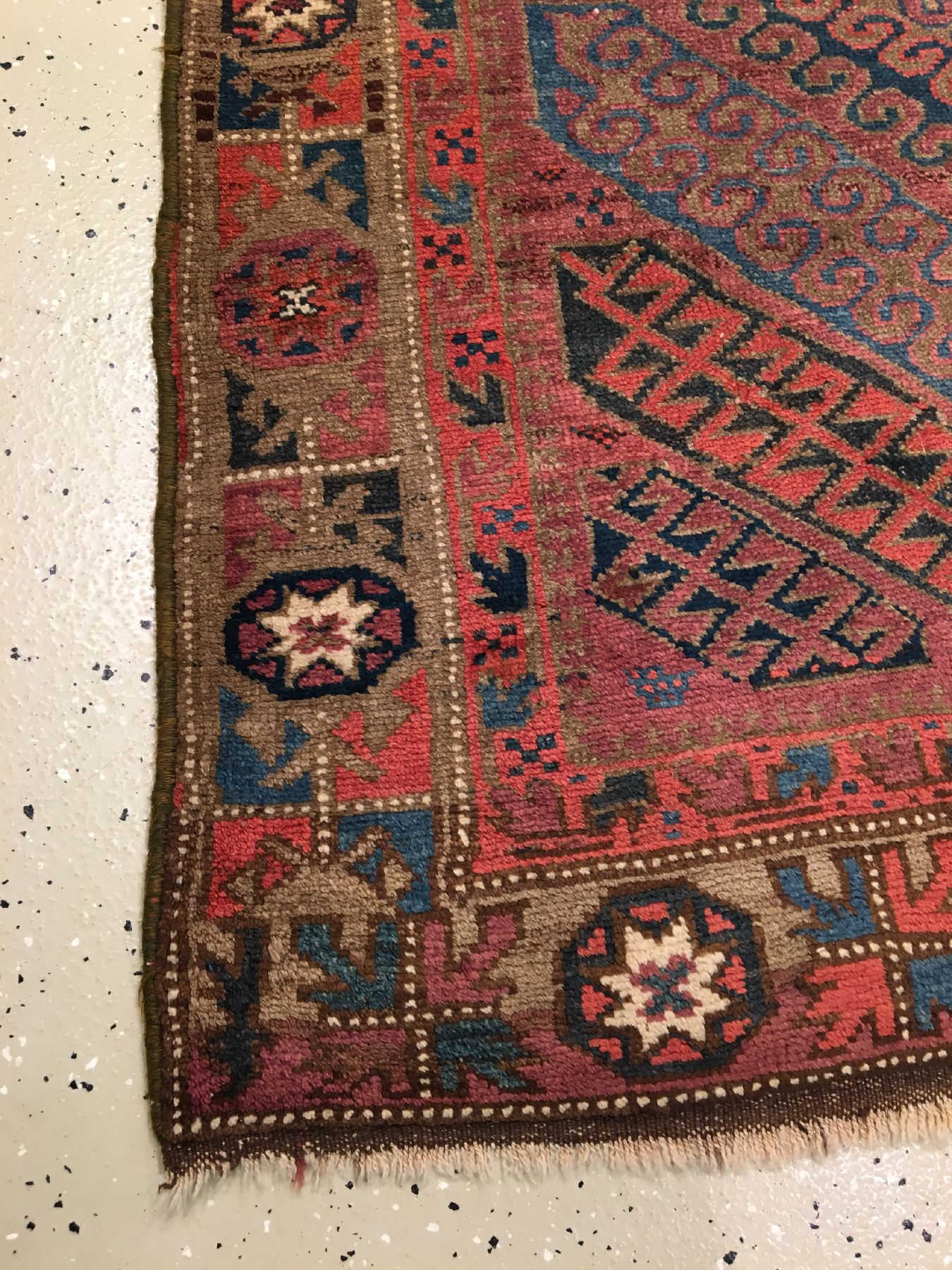 Detail g: Feiner Belutsch "Muschwani-Stamm" antik, Nordostpersien, Ende 19.Jhd., Wolle geknüpft auf Wolle. Feiner Belutsch mit hellen Farben und ...