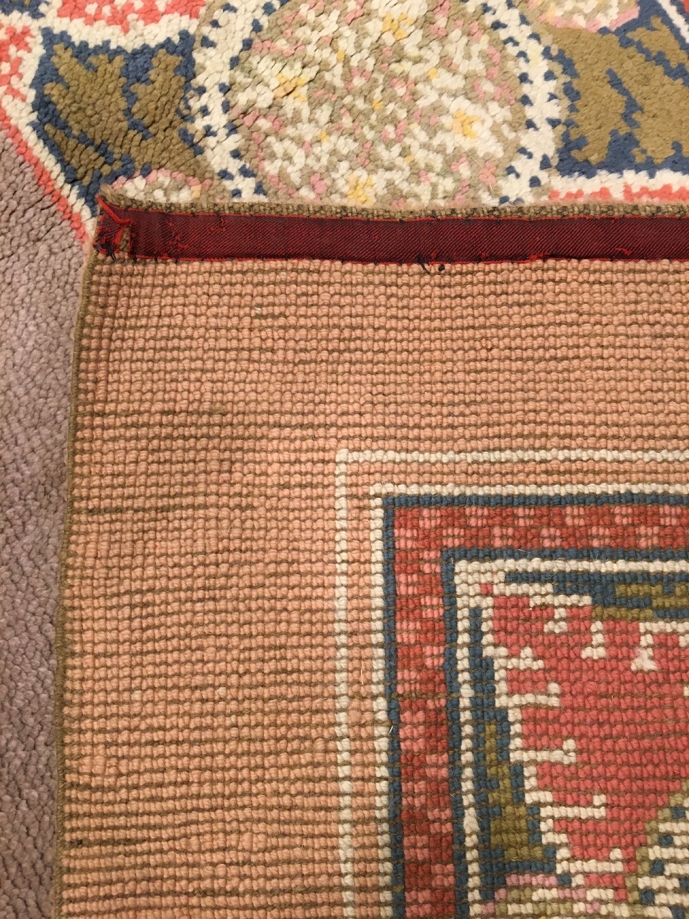 Detail f: Donegal "Teppich" antik, Irland, um 1900, Wolle geknüpft auf Wolle. Dekorativer Donegal aus den irischen Knüpfwerkstätten mit ...