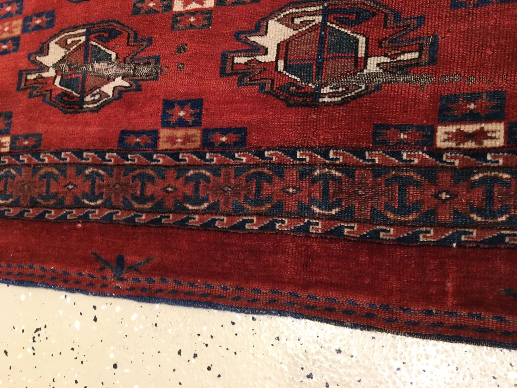 Detail c: Sehr feiner Yomud "Tschowal" antik, Turkmenistan, Mitte 19.Jhd., Sehr feine Wolle geknüpft auf Wolle. Bemerkenswert fein geknüpfter ...