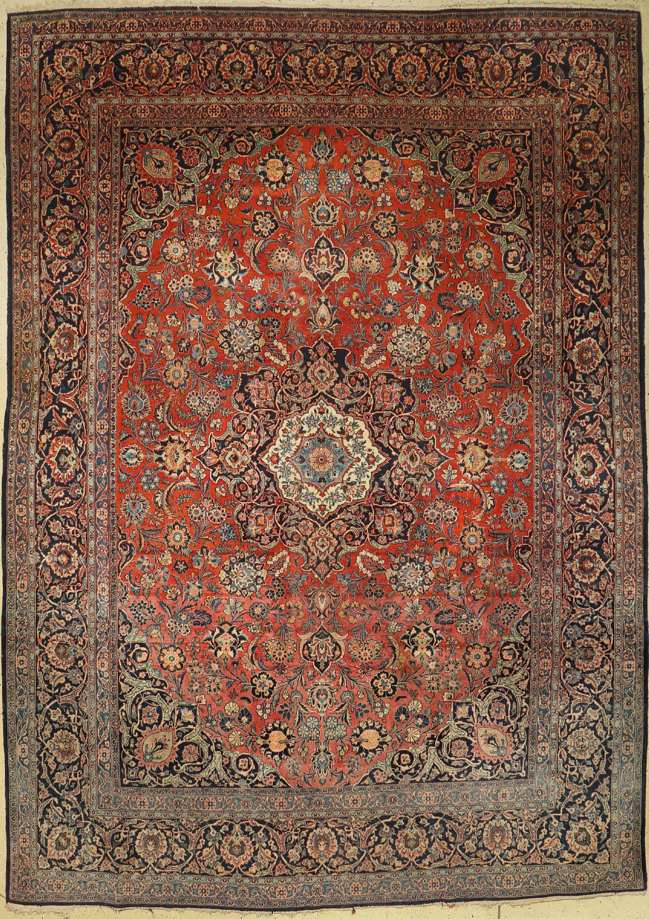 Keschan, Persien, um 1950, Wolle auf Baumwolle, ca. 374 x 266 cm, EHZ: 3(verblasst)