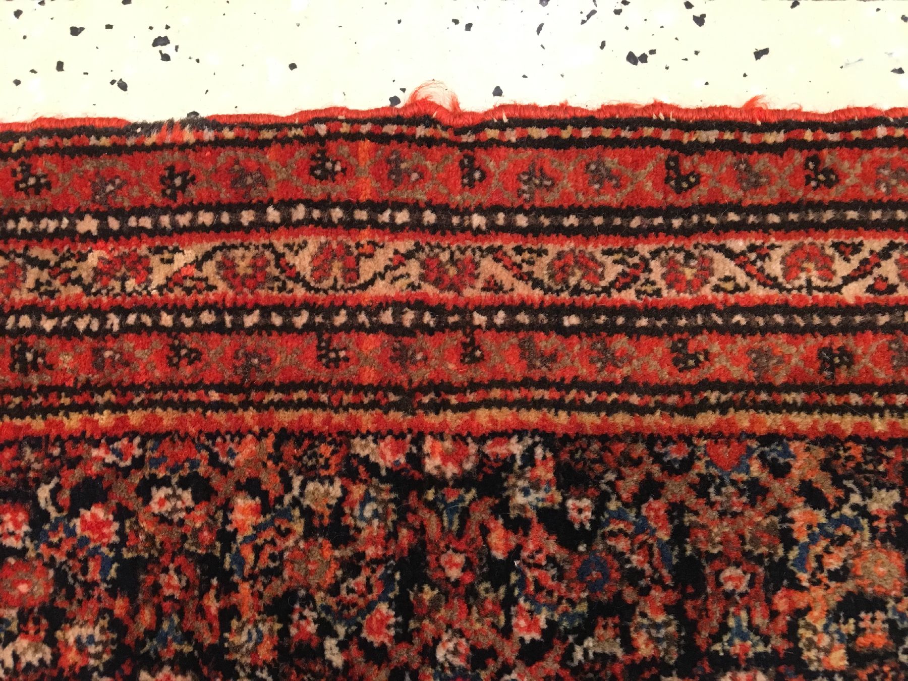Detail e: Hochfeiner Mischan-Malayer antik, Westpersien, Ende 19.Jhd., Korkwolle geknüpft auf Baumwolle. Sehr fein geknüpfter Malayer aus der Mischan-Region ...