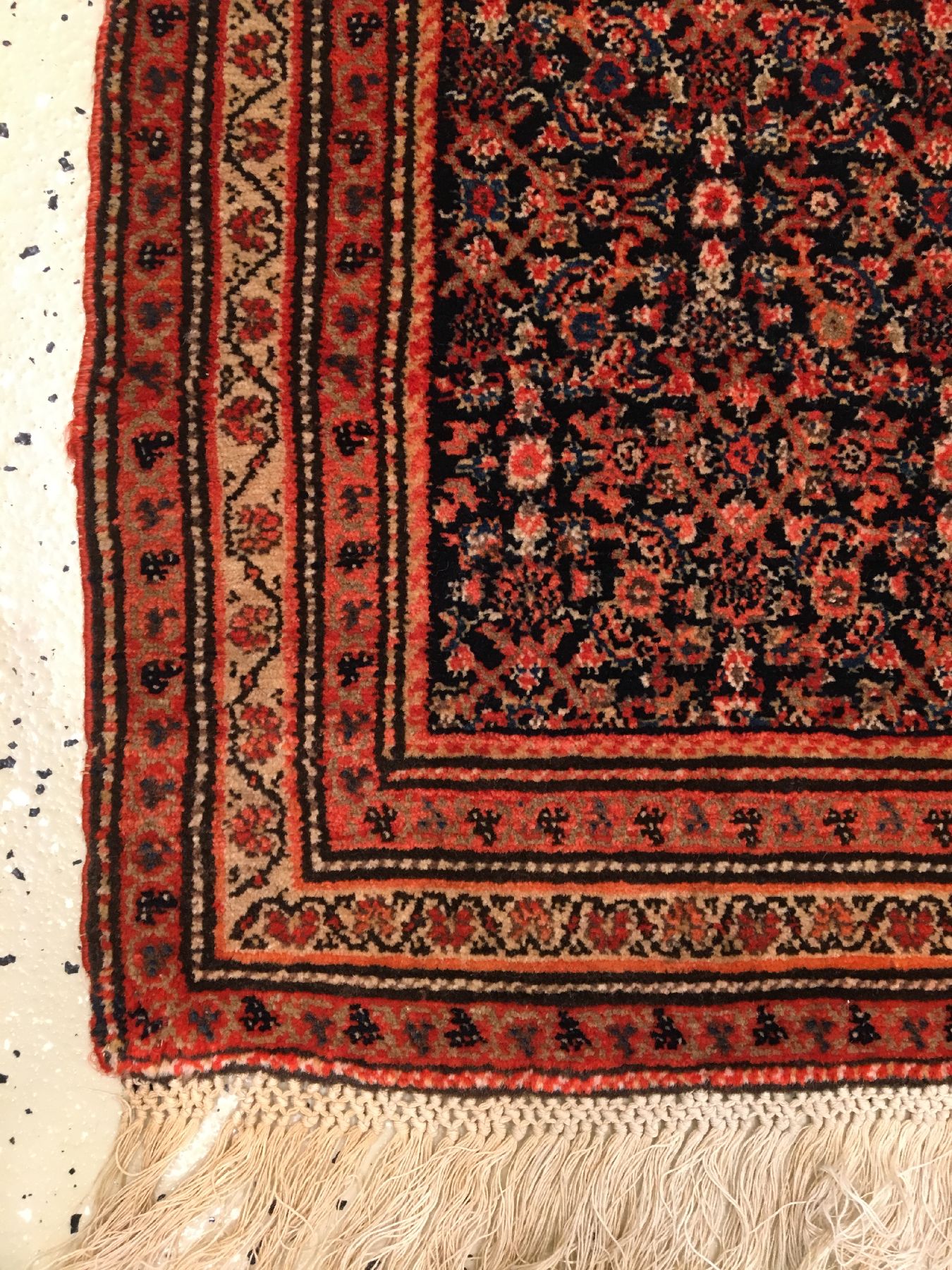 Detail f: Hochfeiner Mischan-Malayer antik, Westpersien, Ende 19.Jhd., Korkwolle geknüpft auf Baumwolle. Sehr fein geknüpfter Malayer aus der Mischan-Region ...